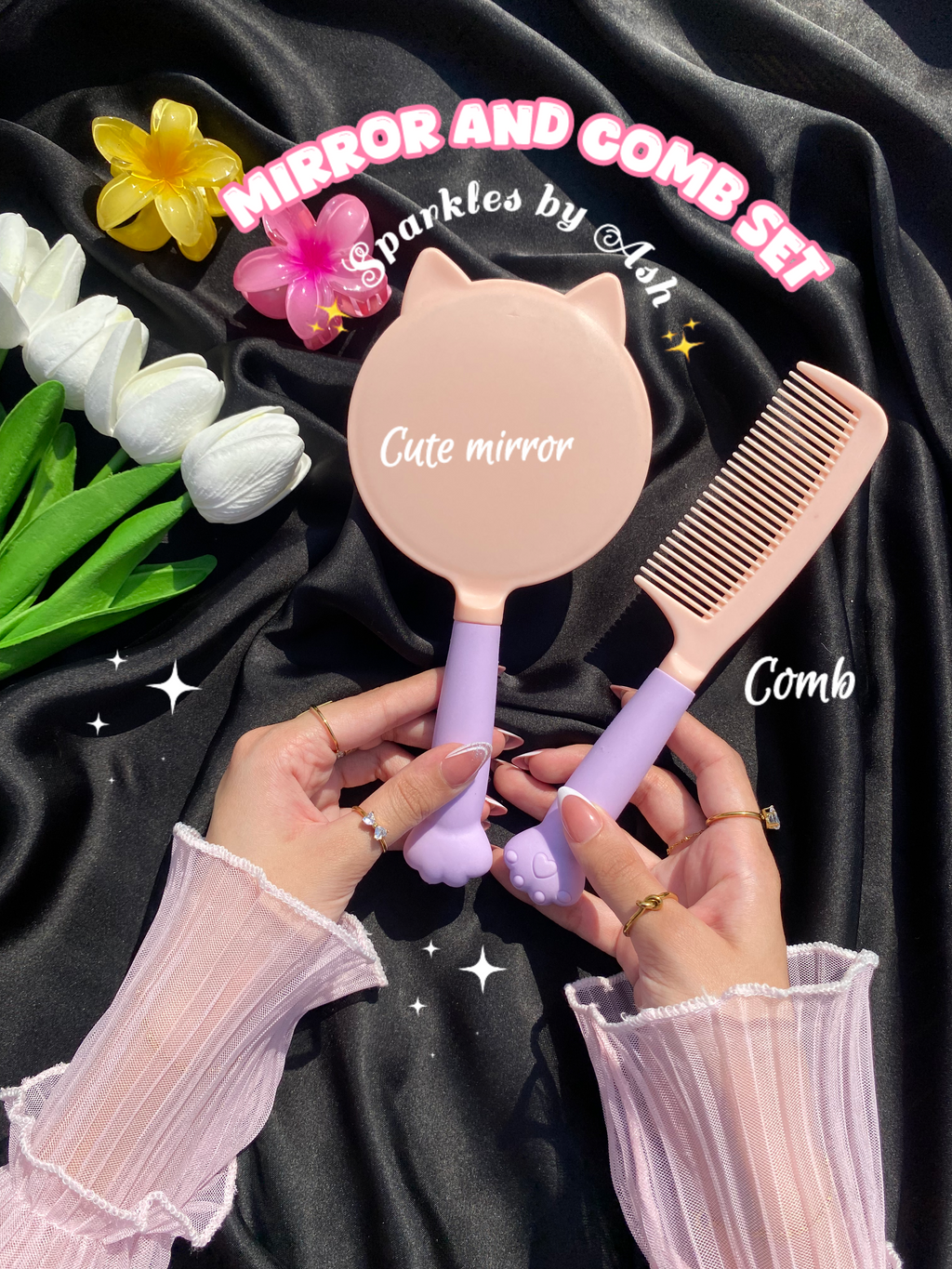 Cute mirror and comb set 💕
