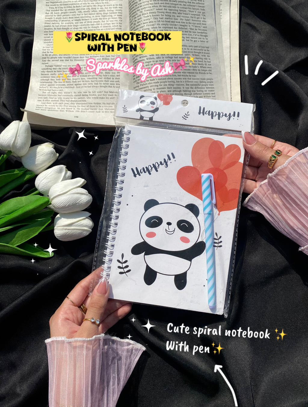 Spiral Panda diary with pen 💕