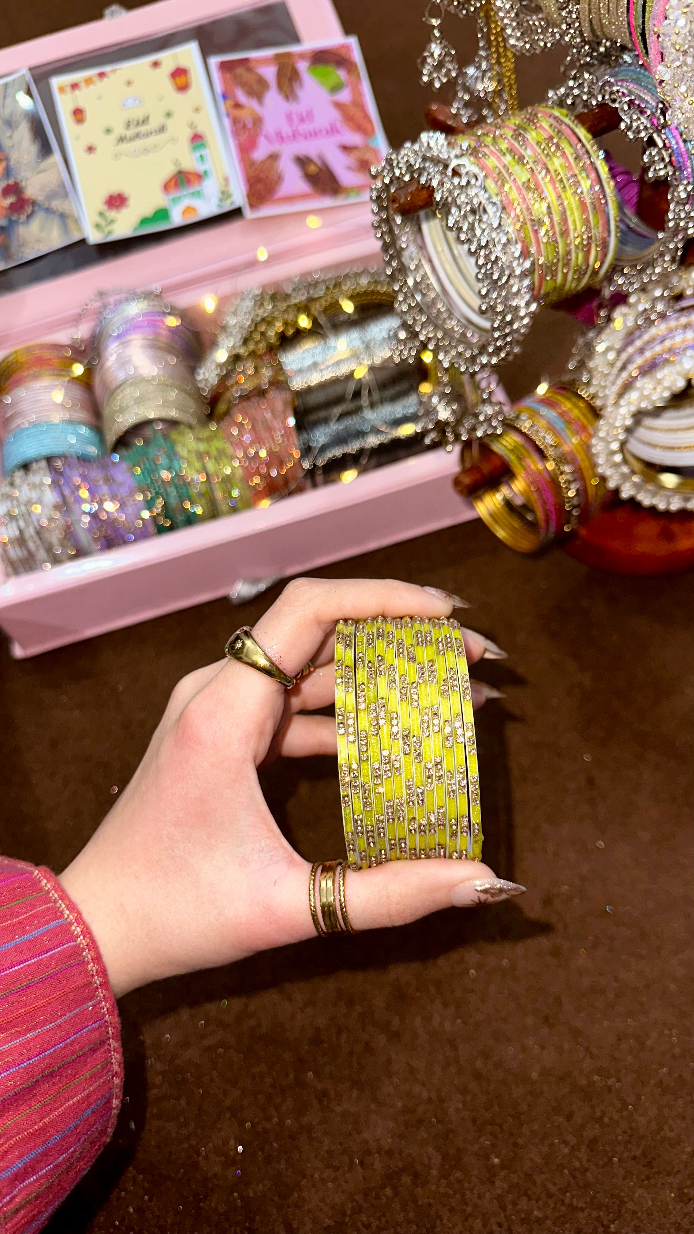 Trendy crystal metal bangles 💗🌙✨