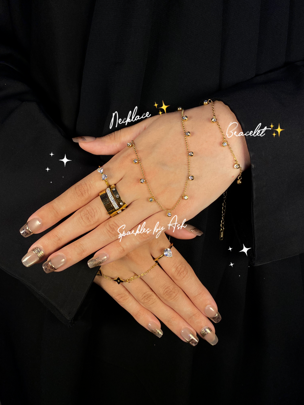 Blingy stones necklace and bracelet 🎀