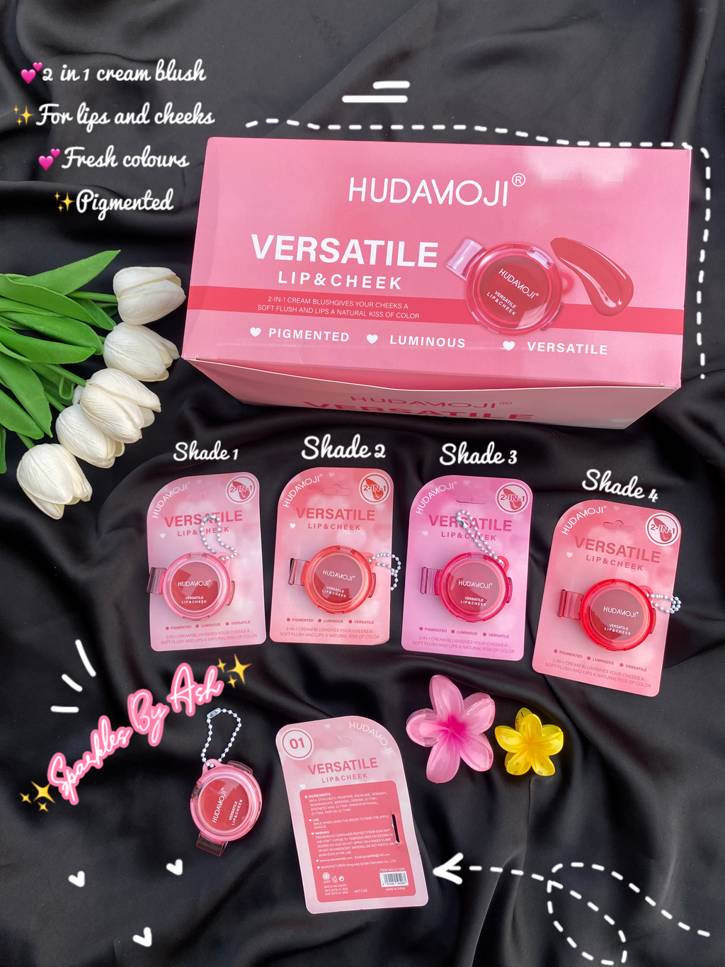 Hudamoji 2 in 1 versatile lip nd cheeks💕