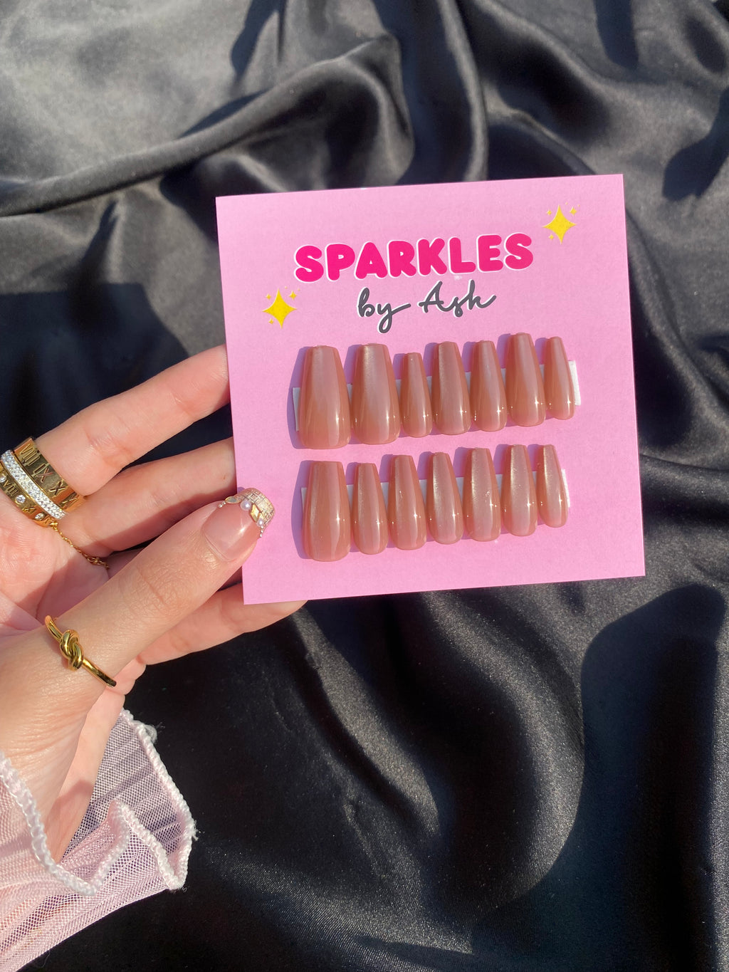 🤎Luxury nude cat eye nails - free application kit