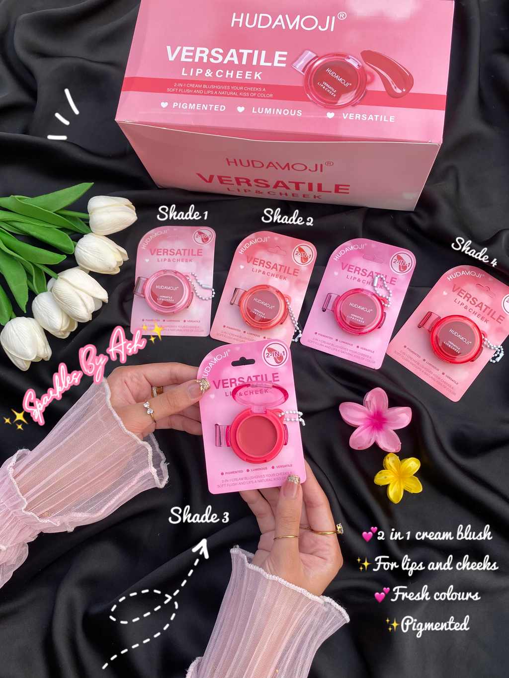 Hudamoji 2 in 1 versatile lip nd cheeks💕