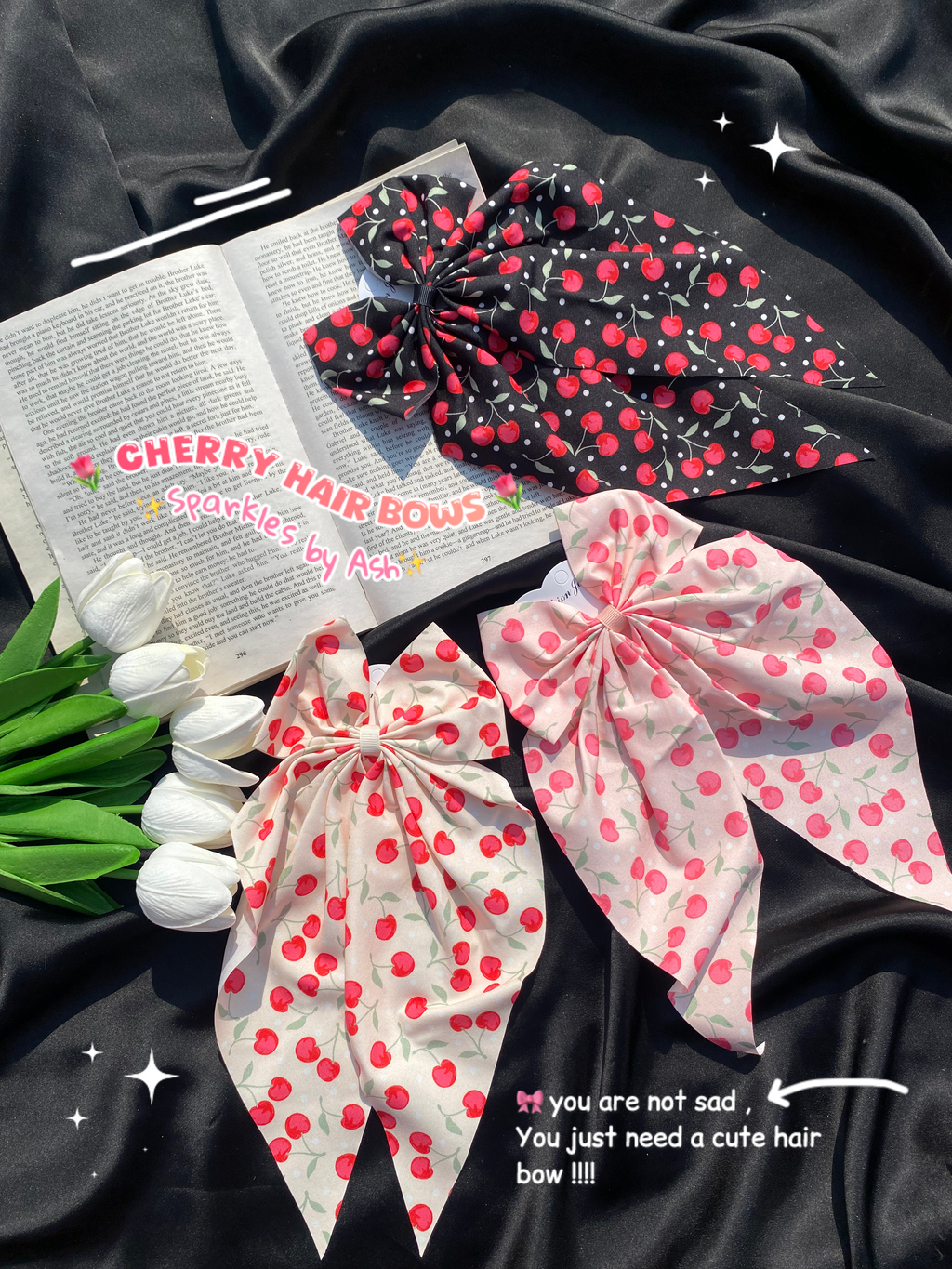 Trendy cherry 🍒 hairbows