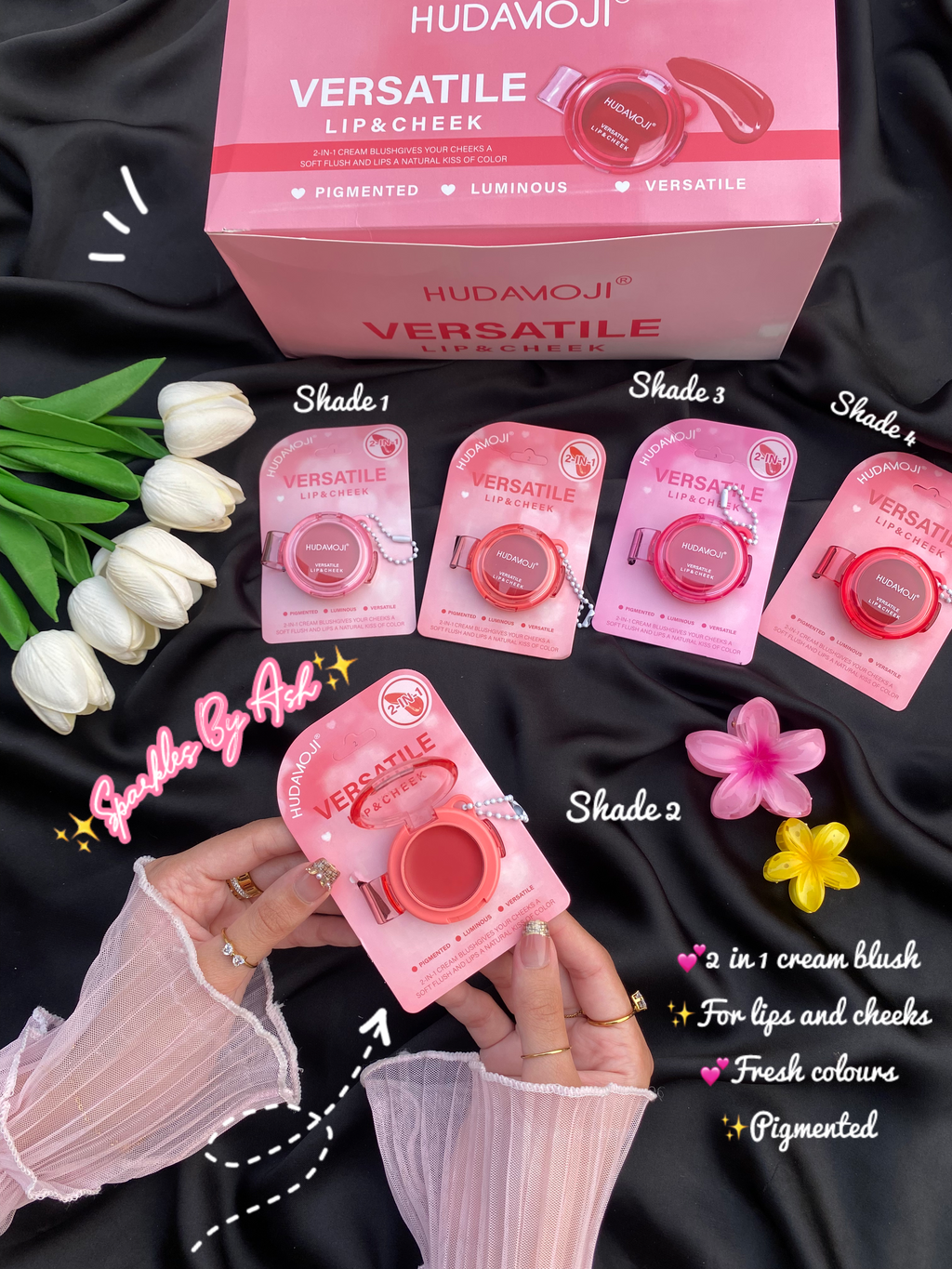 Hudamoji 2 in 1 versatile lip nd cheeks💕