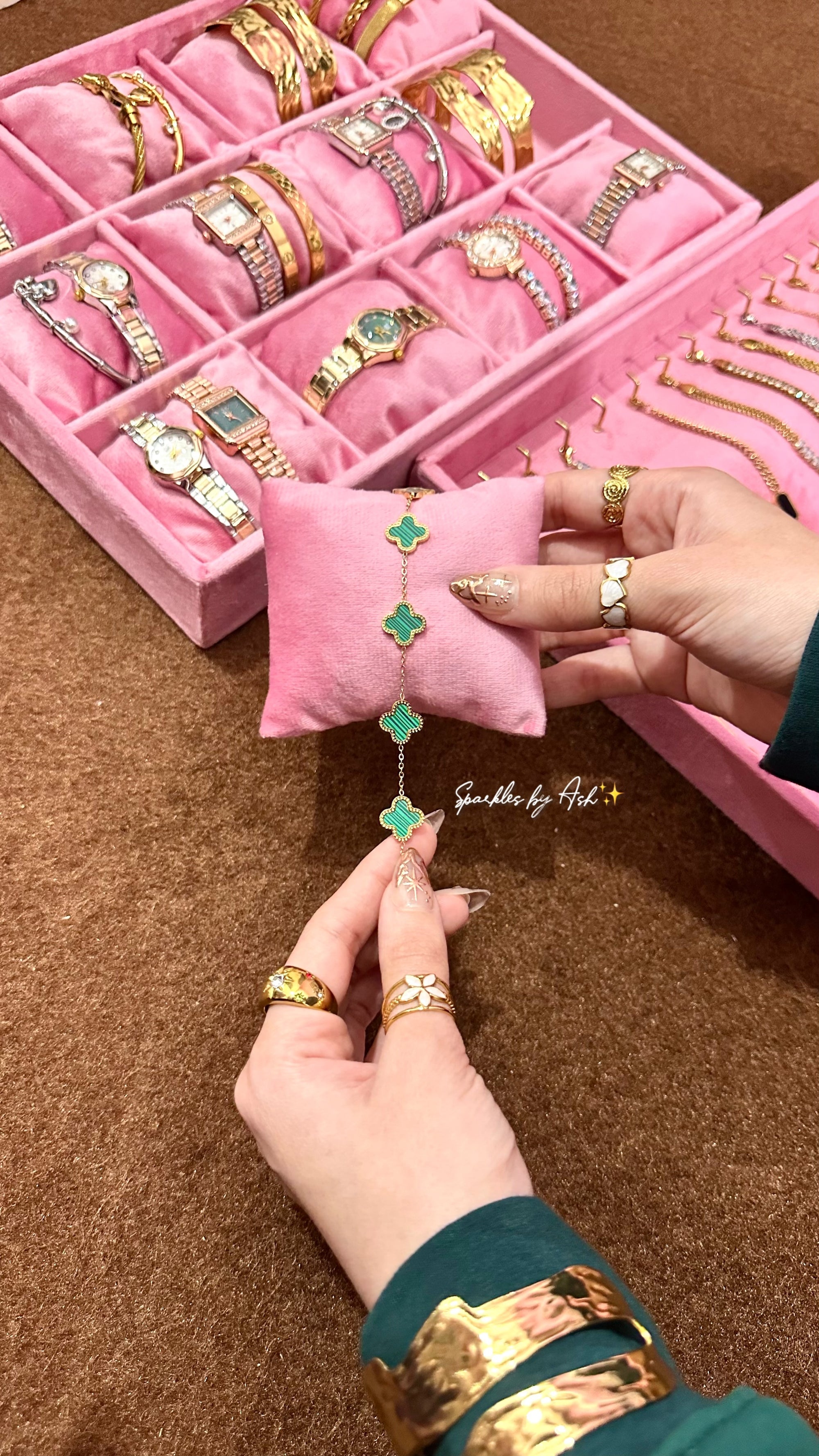 Clover bracelet green