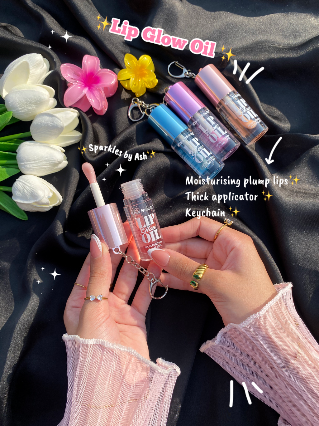 Jumbo lip glow oil with keychain 💕