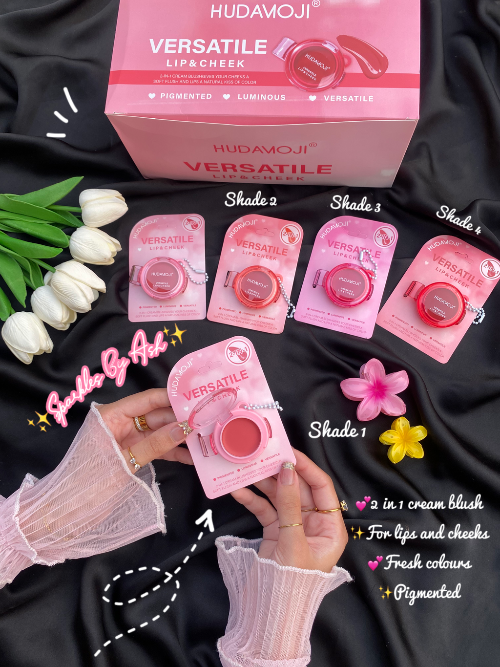 Hudamoji 2 in 1 versatile lip nd cheeks💕