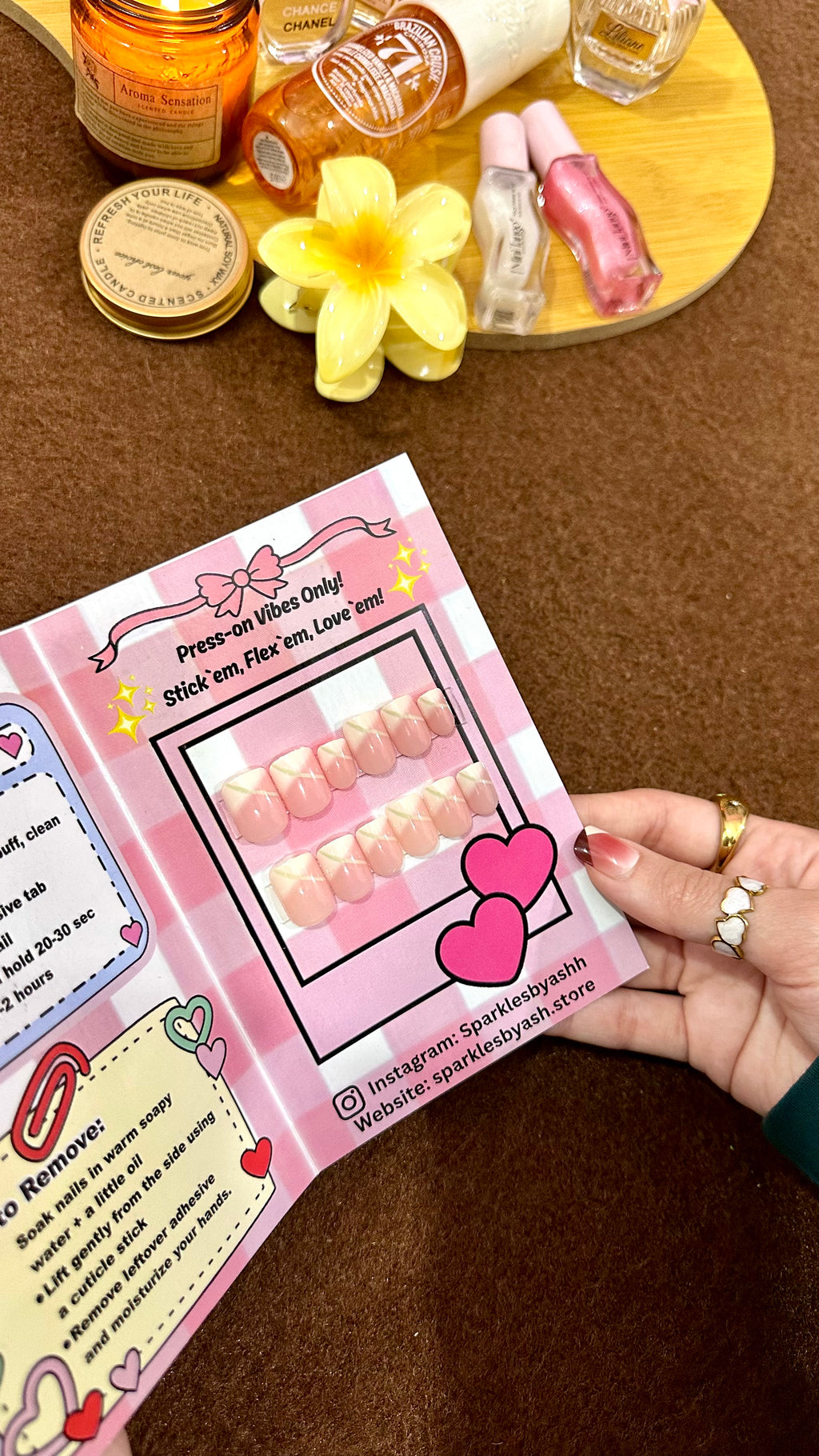 Creamy peach nail set 💕