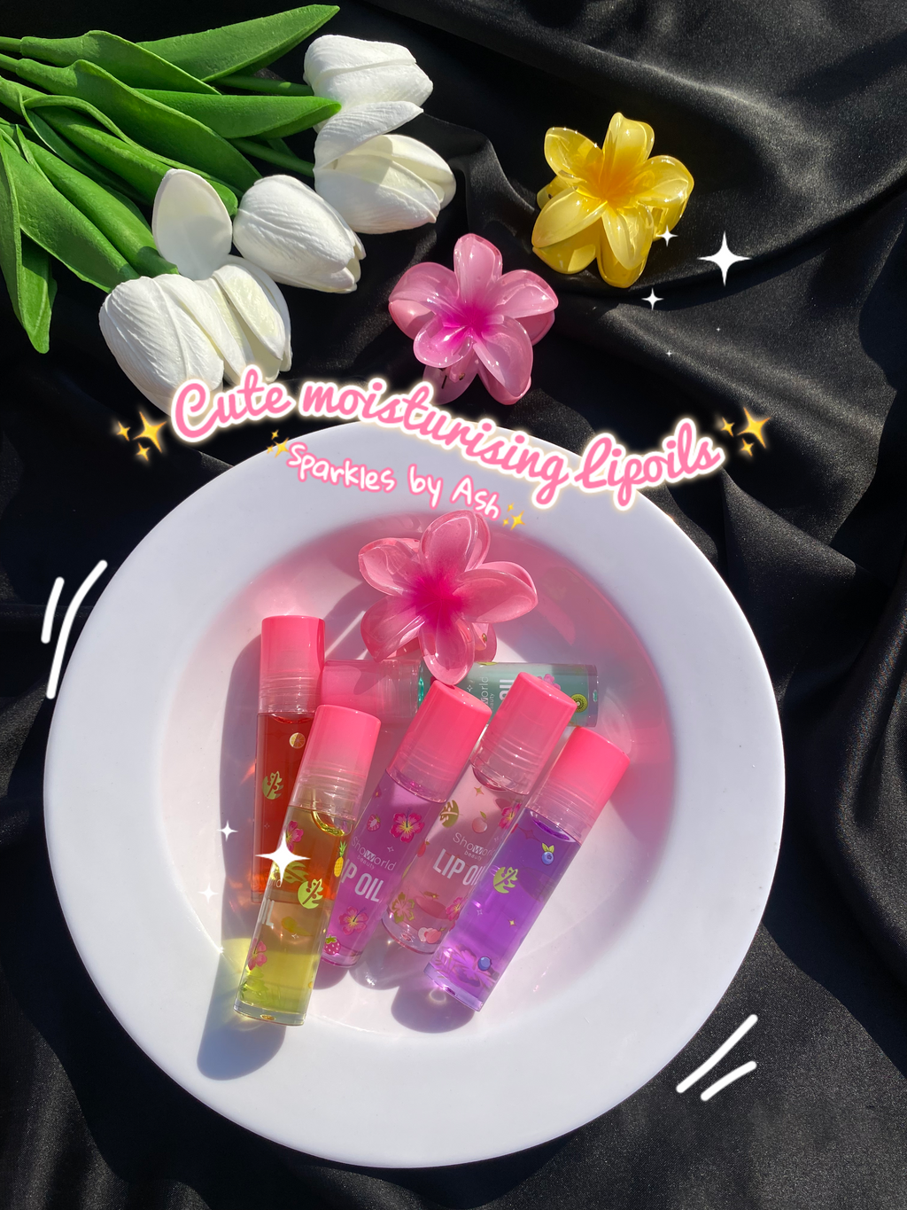 Cute moisturising roll on lip oils