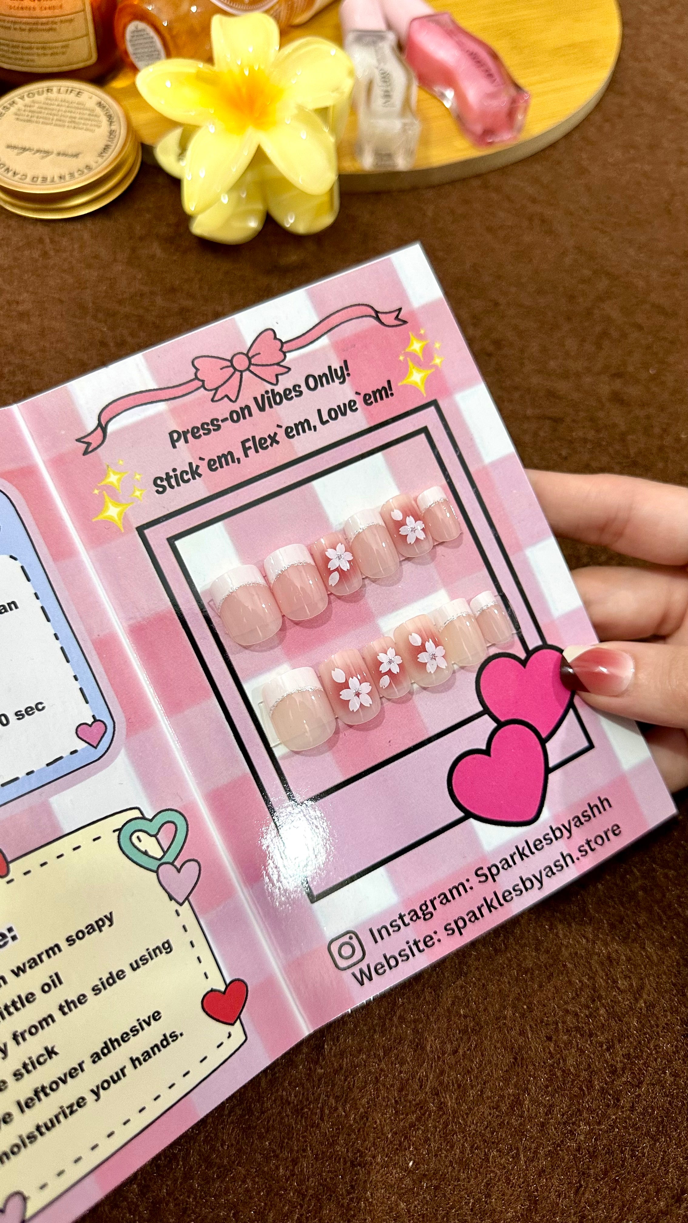 Floral french nail set 💕
