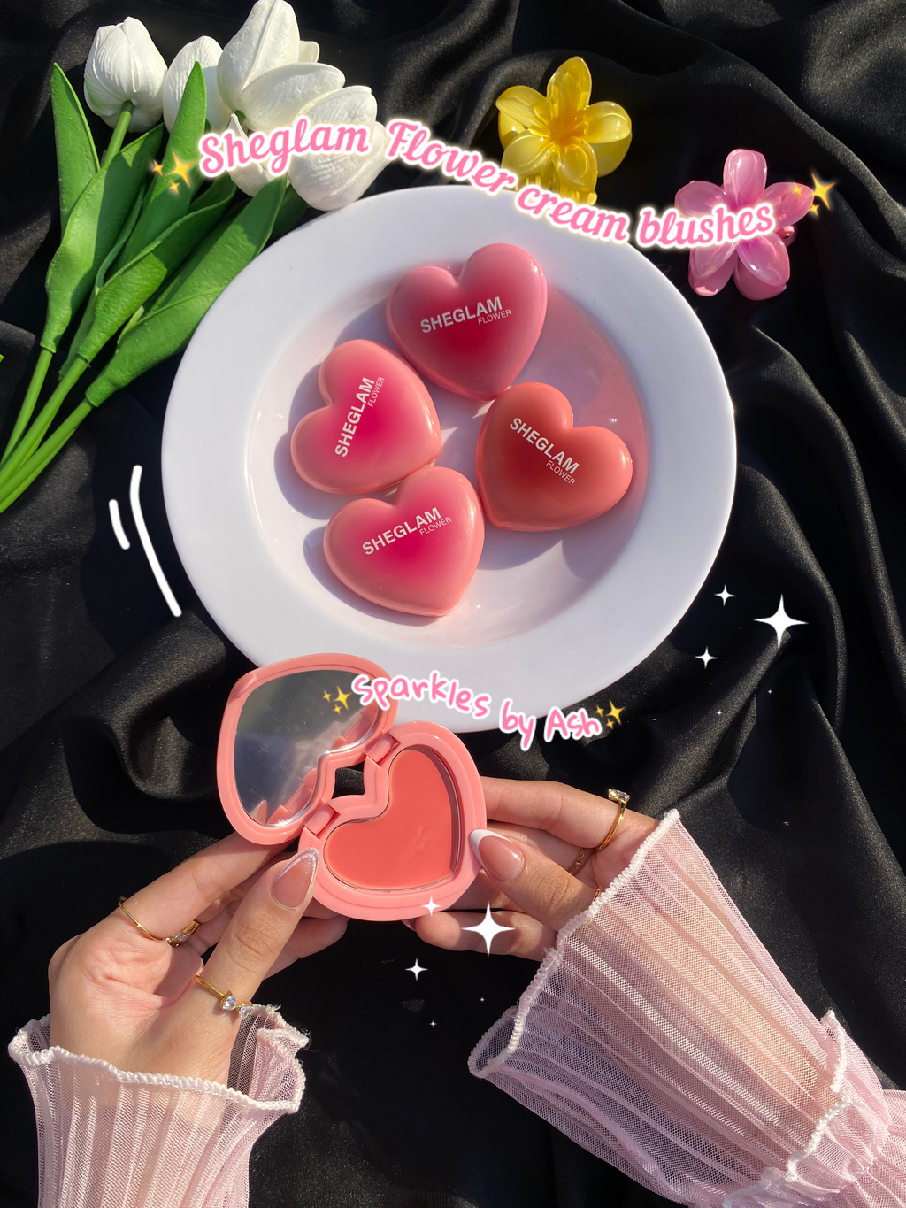 Sheglam flower 🌷 creamy heart blushes