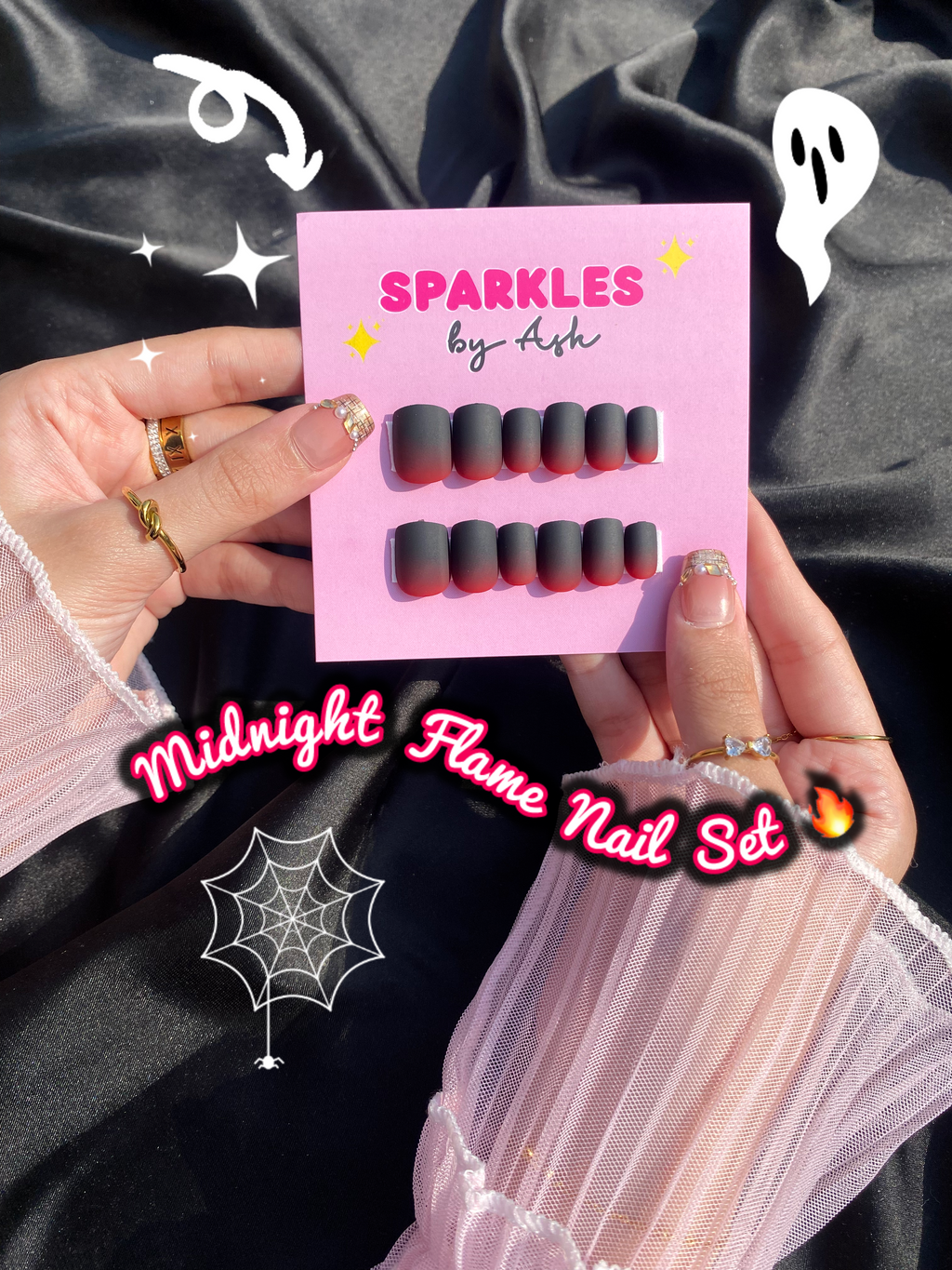 ❤️midnight flame nail set - free application kit