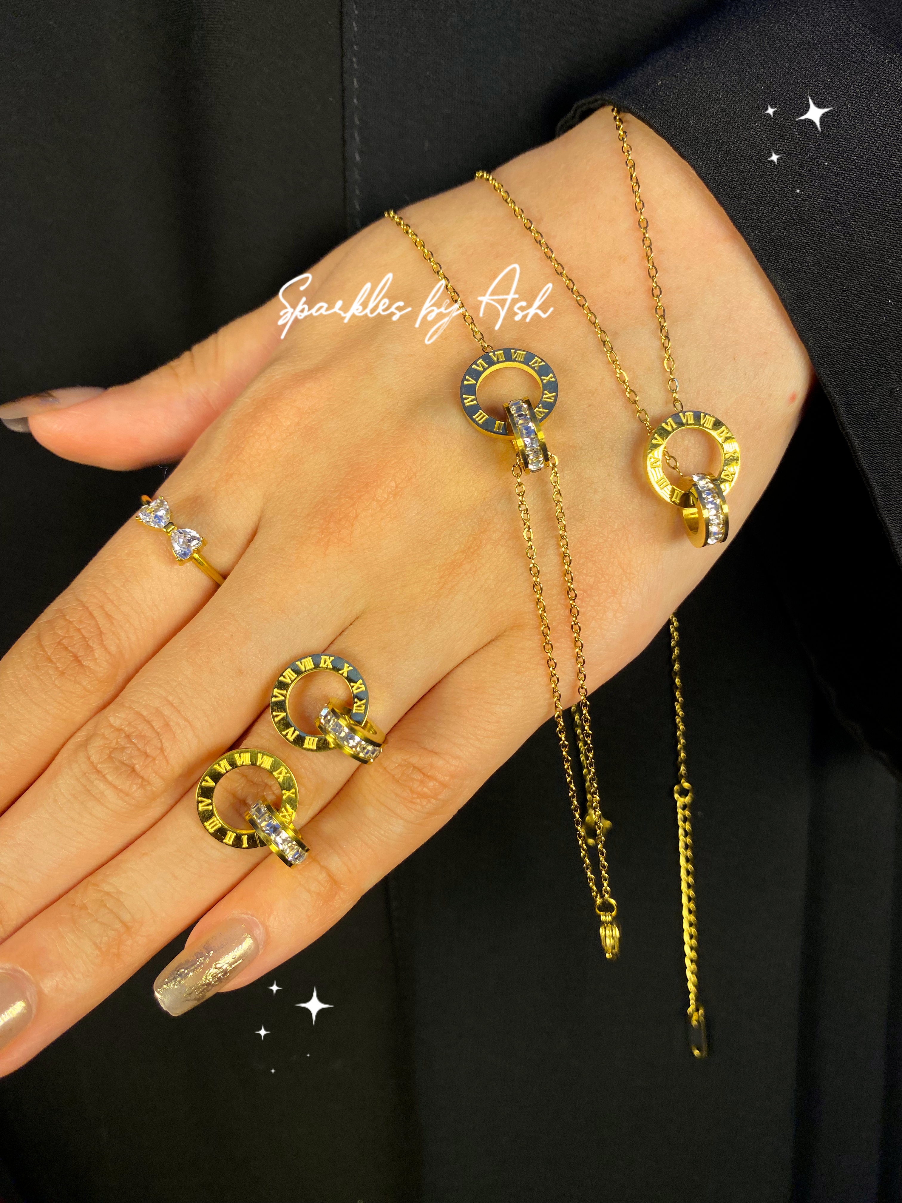 Trendy Double ring roman Set