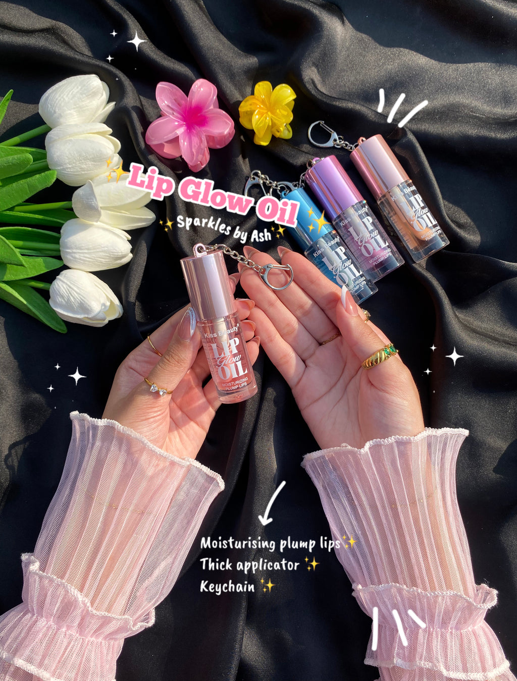 Jumbo lip glow oil with keychain 💕