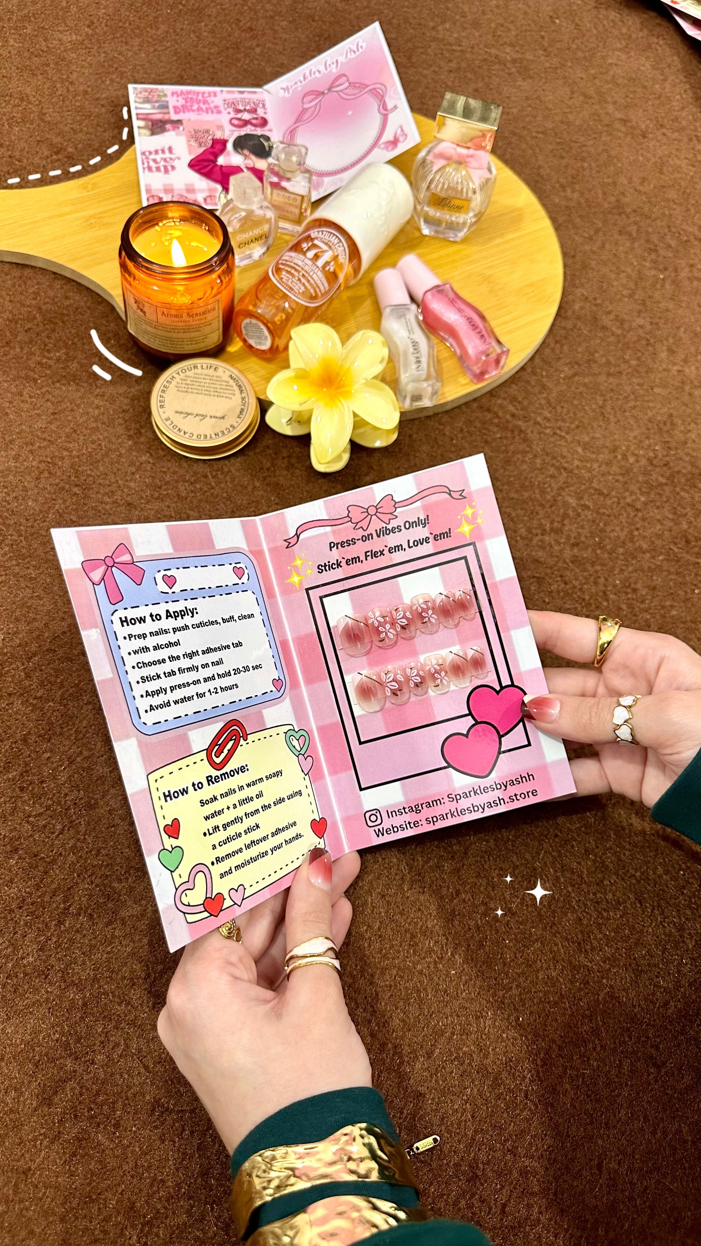 Rosy bloom nail set 💕