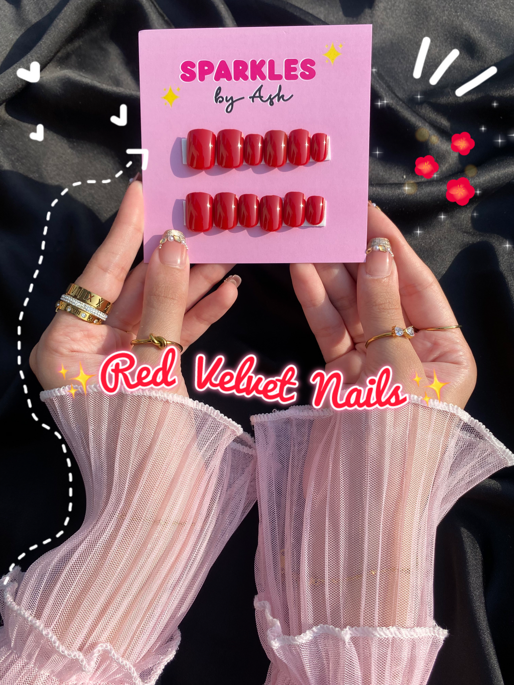 🌷red velvet nails- free application kit