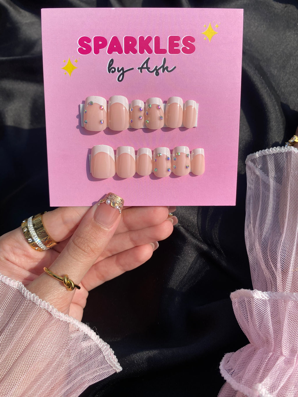 🌷diamond glow french nails - free application kit