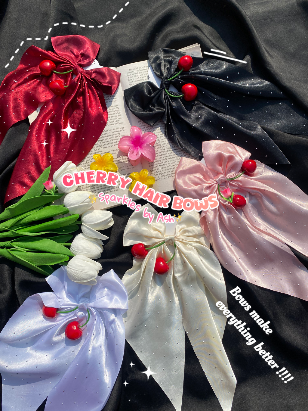 Silk Cherry🍒 Hairbows