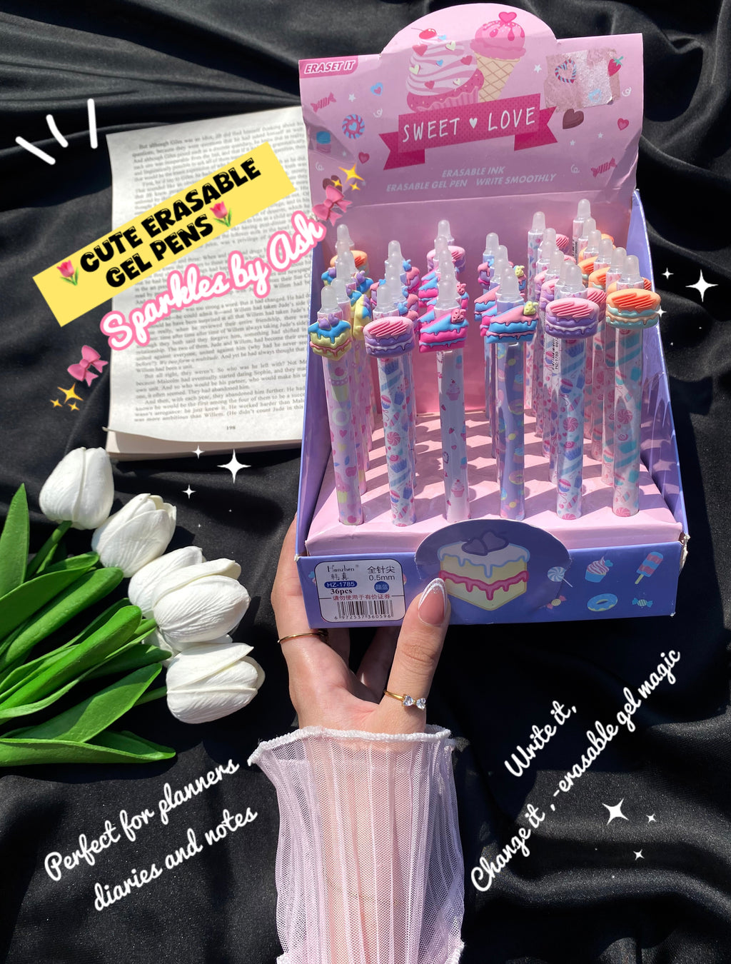 Cute cake 🍰 erasable gel pens ( blue ink )💕