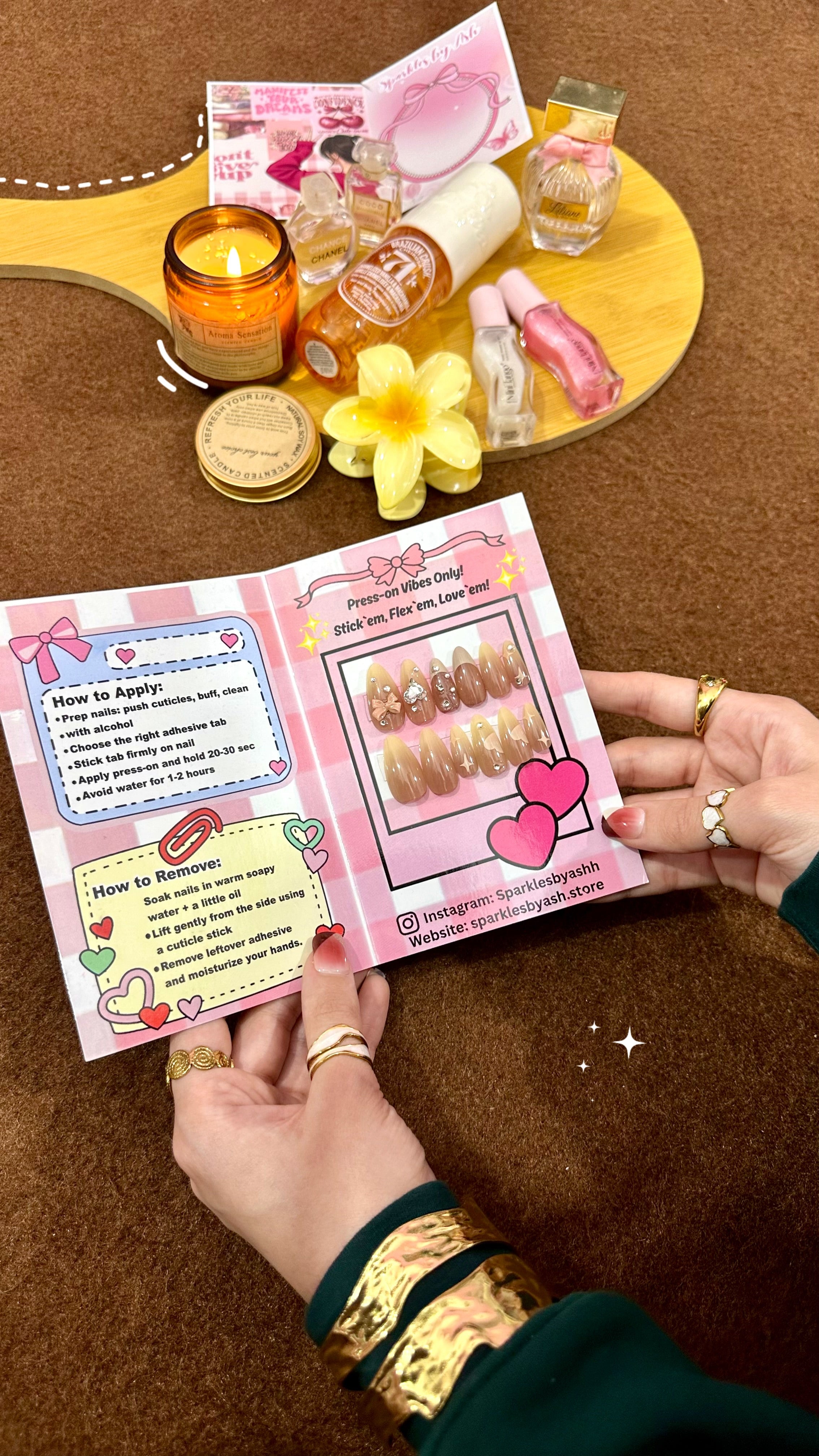 Sparkly Ombre nude nail set 💕