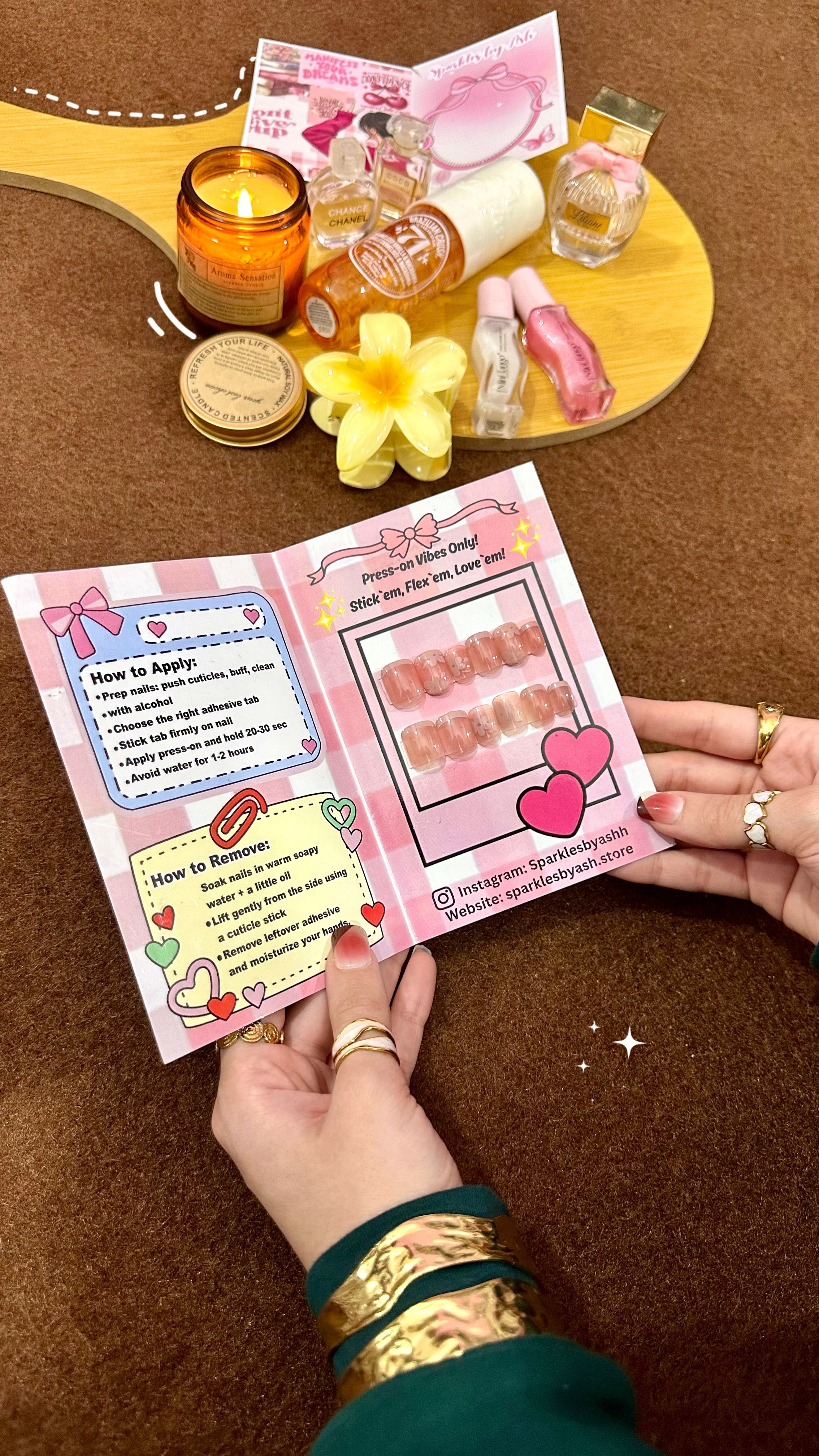 Coral bloom nail set 💕