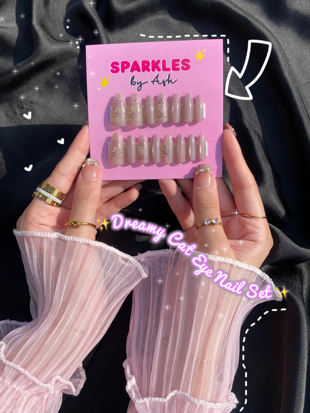 🌷Dreamy cat eye nail set - free application kit