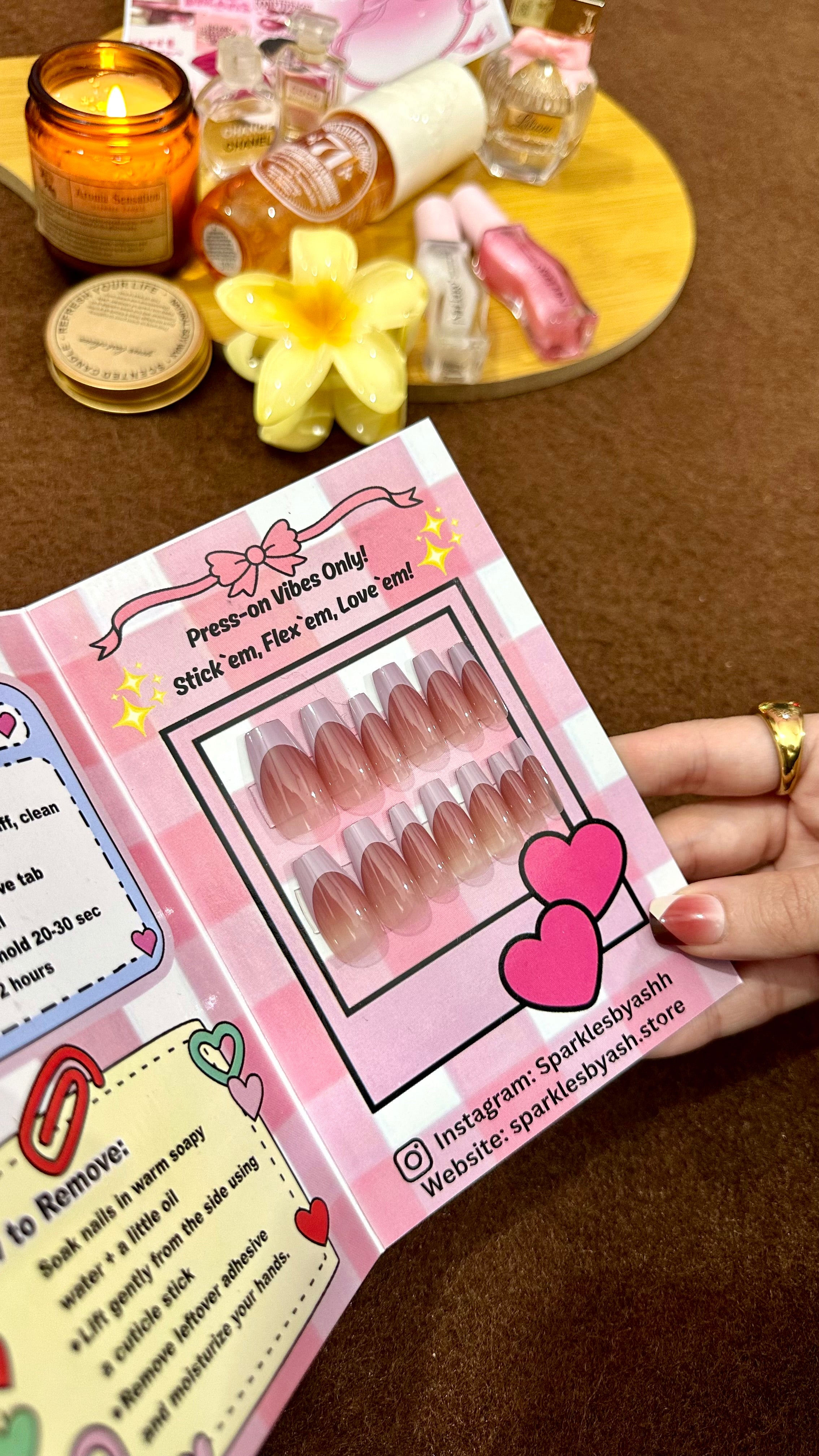 Soft nude lilac nail set 💕