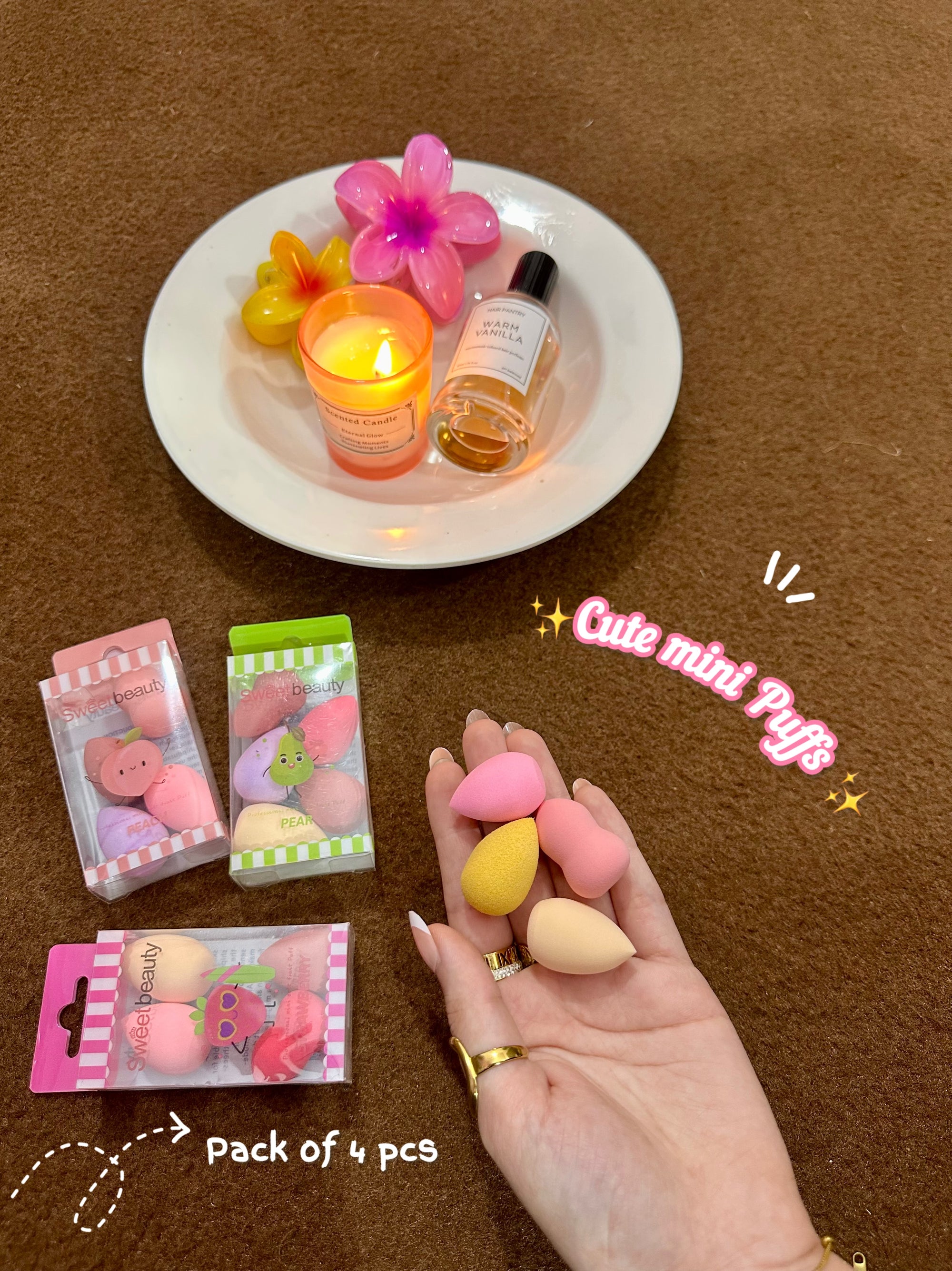 Cute mini beauty blenders 💗pack of 4