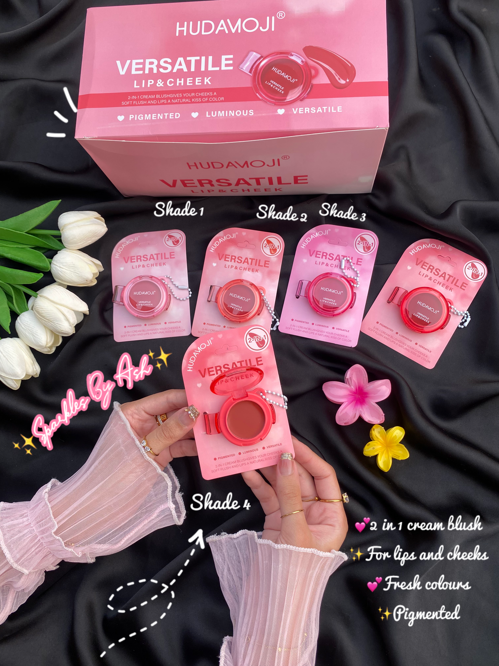 Hudamoji 2 in 1 versatile lip nd cheeks💕