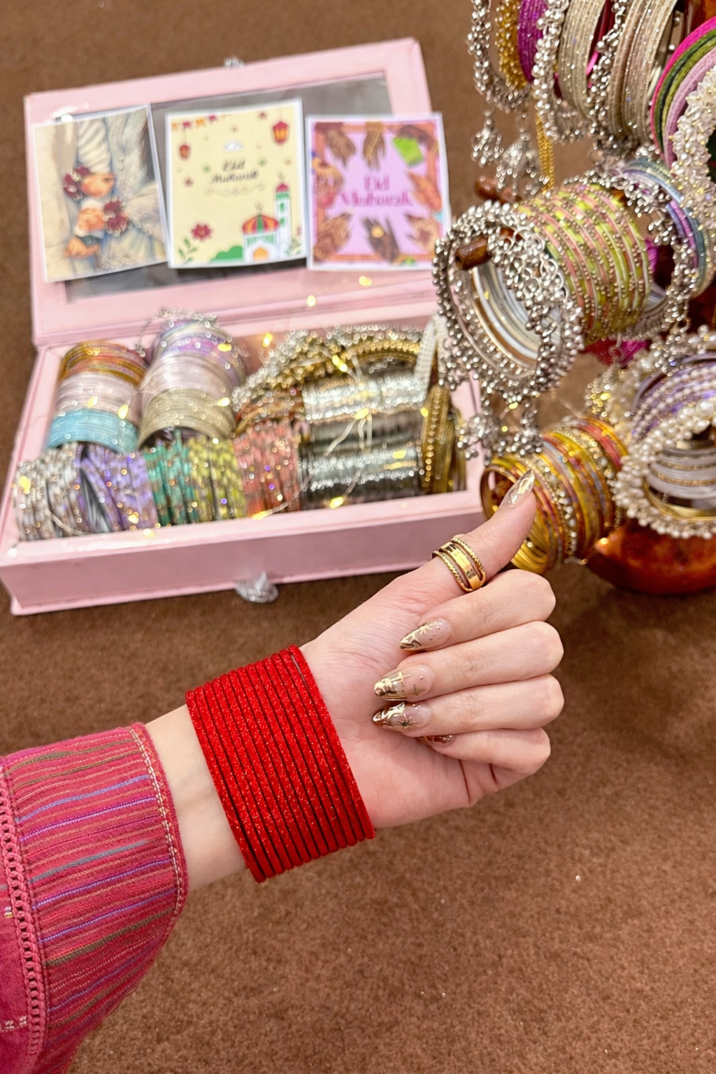 Red velvet metal bangles 🌹🌙✨