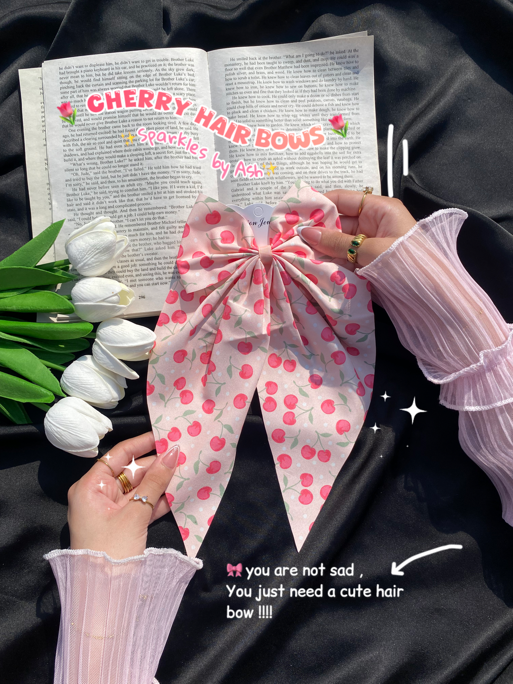 Trendy cherry 🍒 hairbows