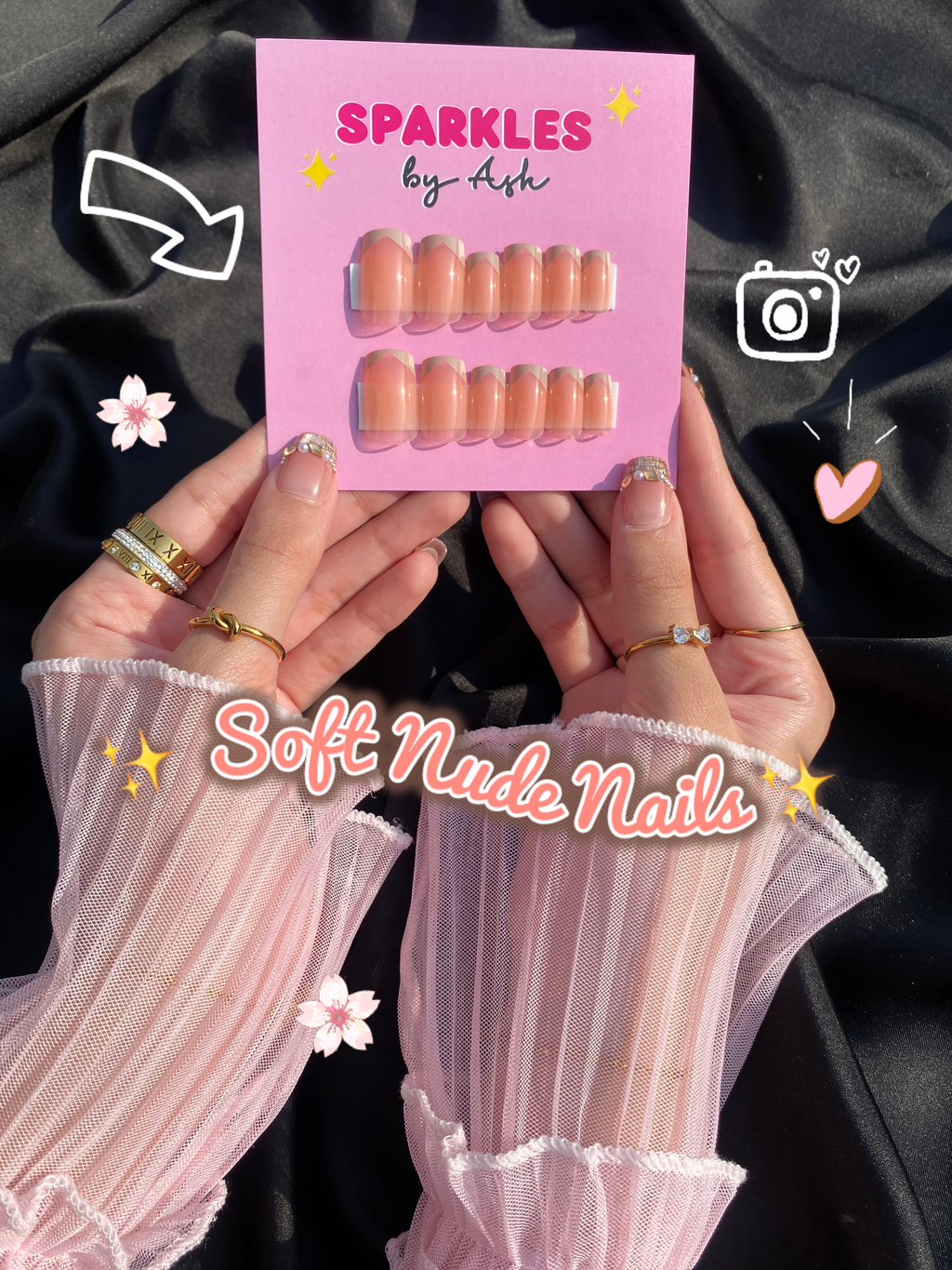 🌷Soft Nude Nails- free application kit