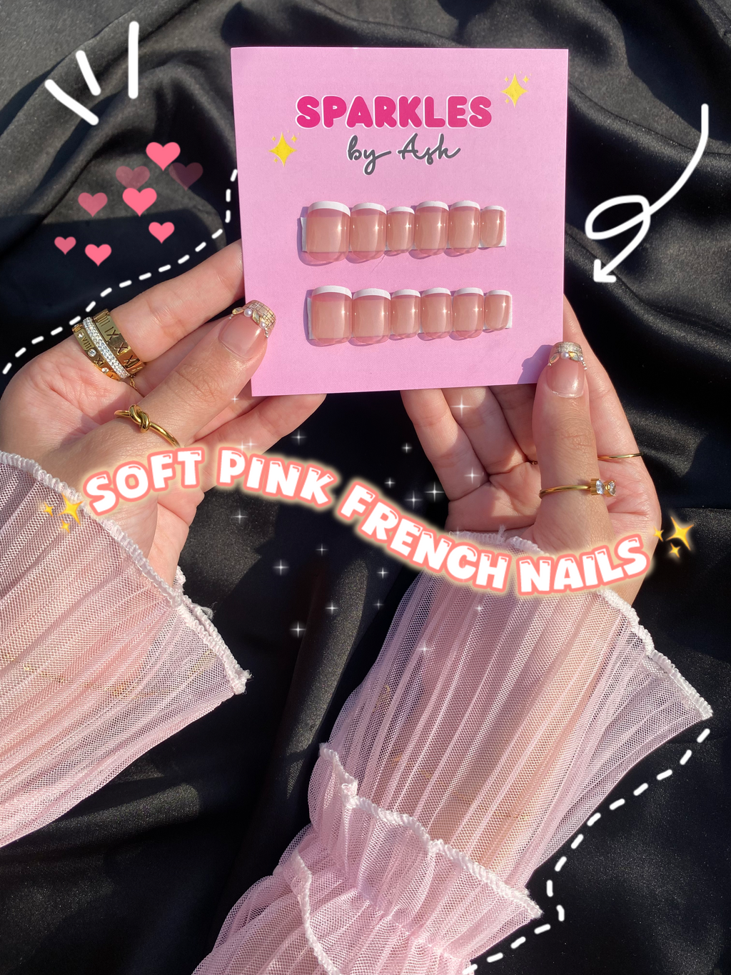 🌷Soft pink french nails- free application kit