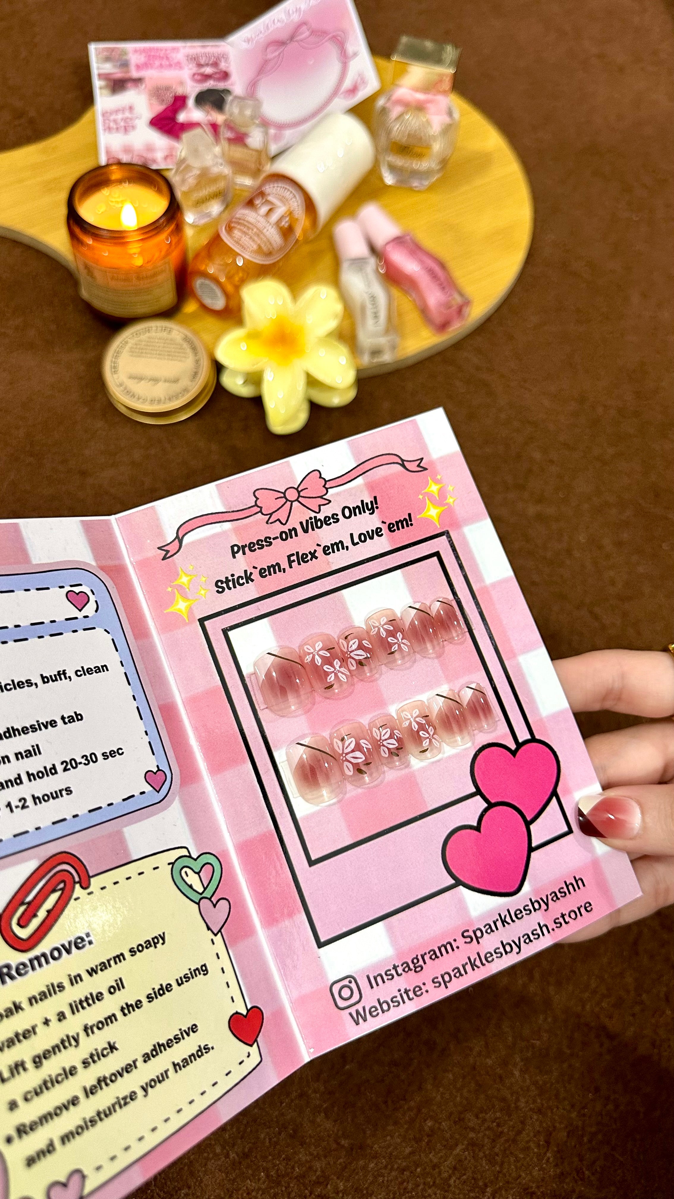 Rosy bloom nail set 💕