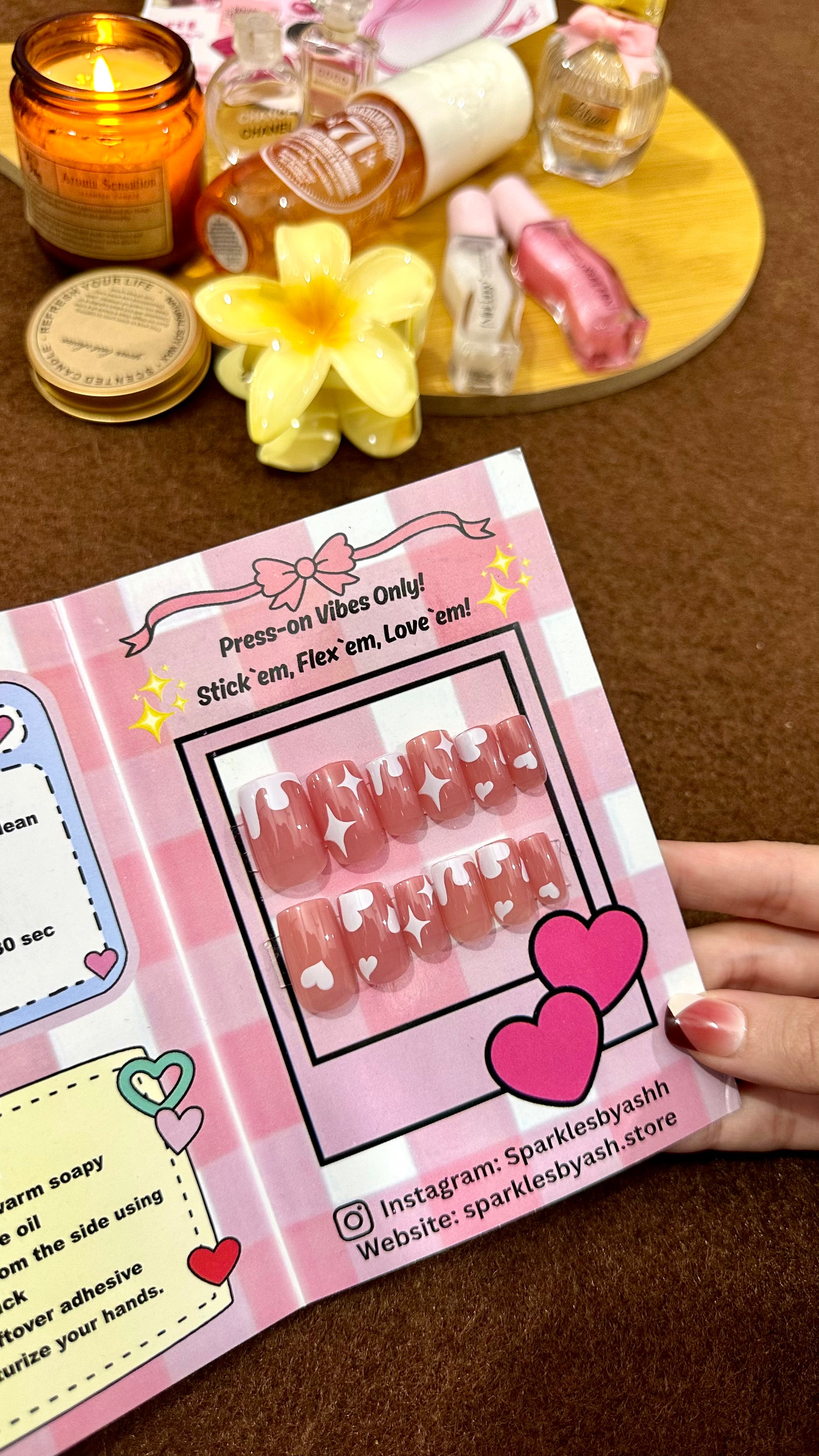 Pink drip nail set 💕