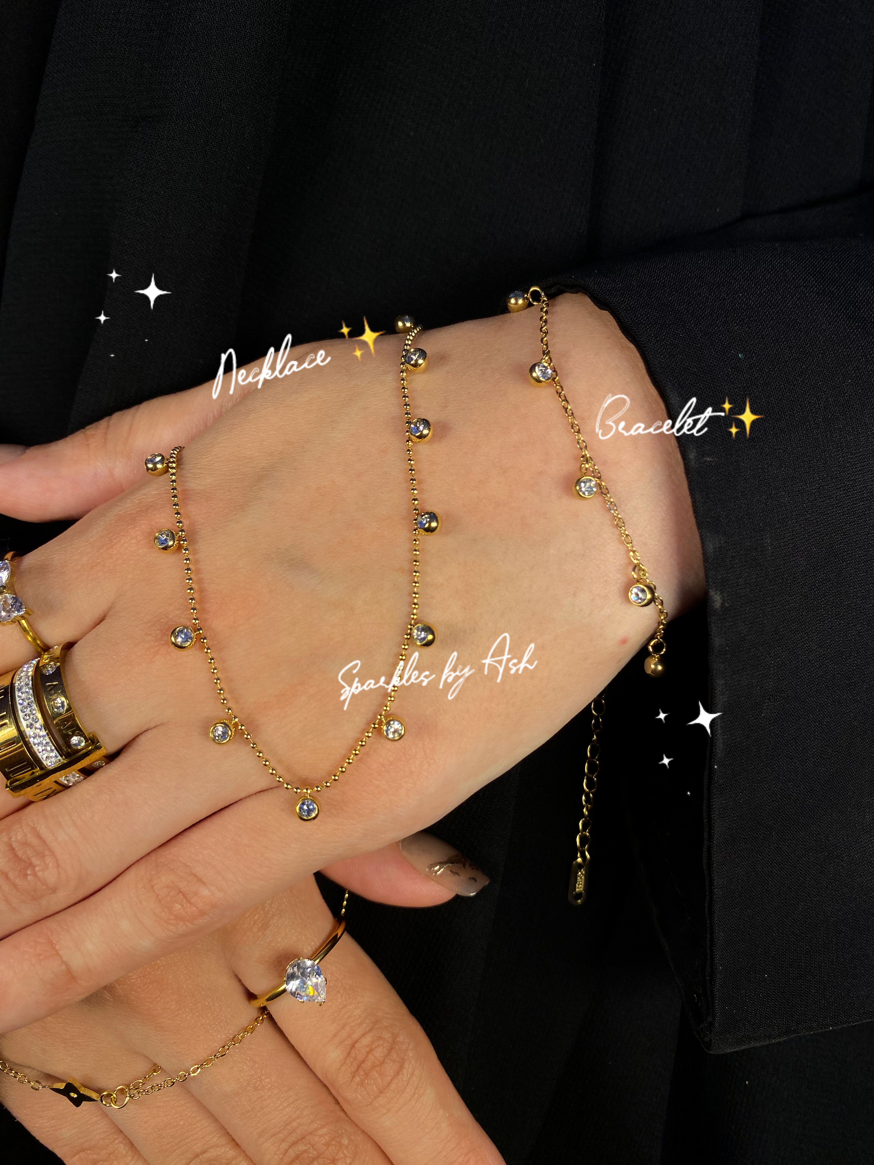 Blingy stones necklace and bracelet 🎀