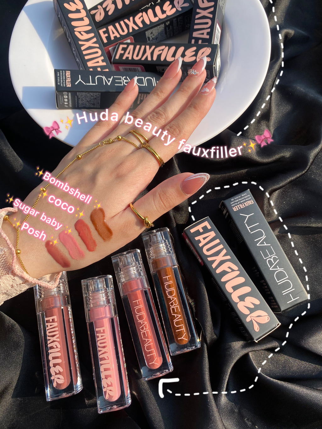 Huda beauty fauxfiller extra shine gloss 🎀