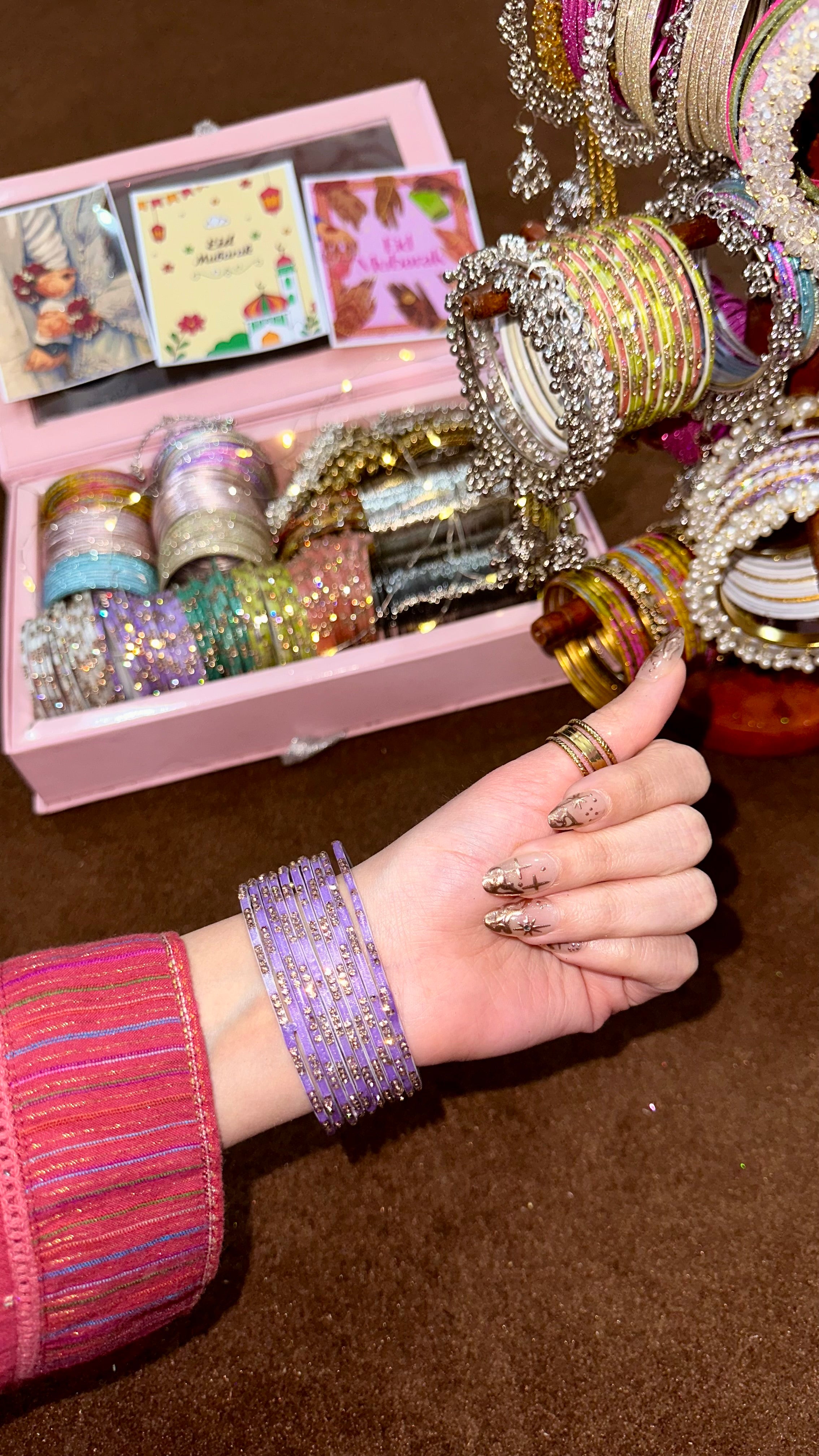 Lilac Crystal Metal Bangles 💜✨