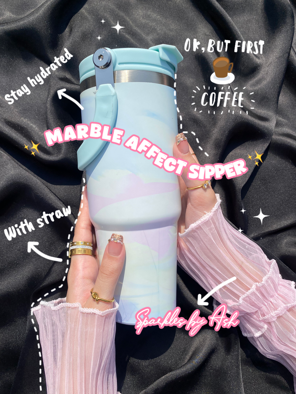 Marble affect sipper🎀