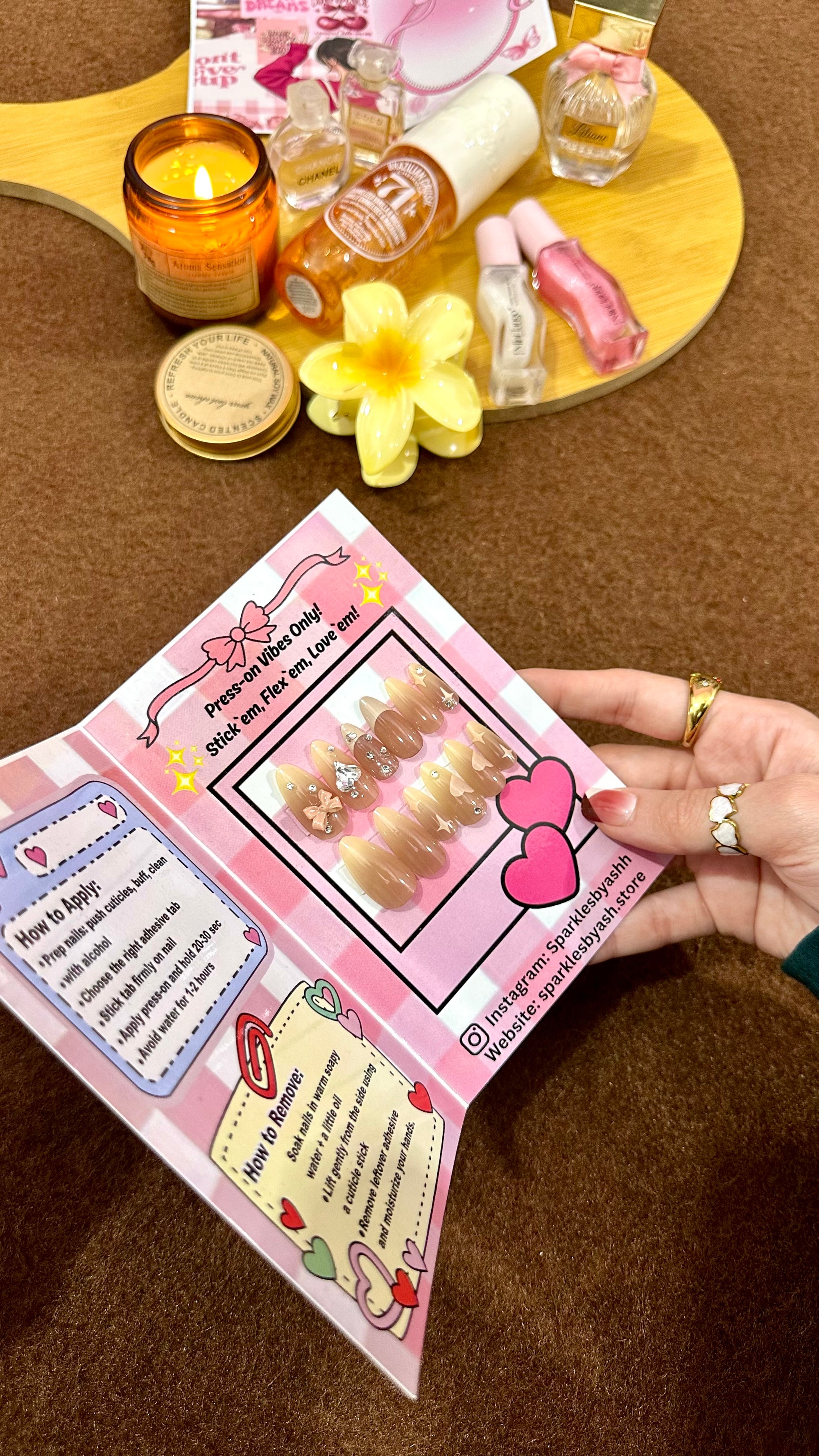 Sparkly Ombre nude nail set 💕