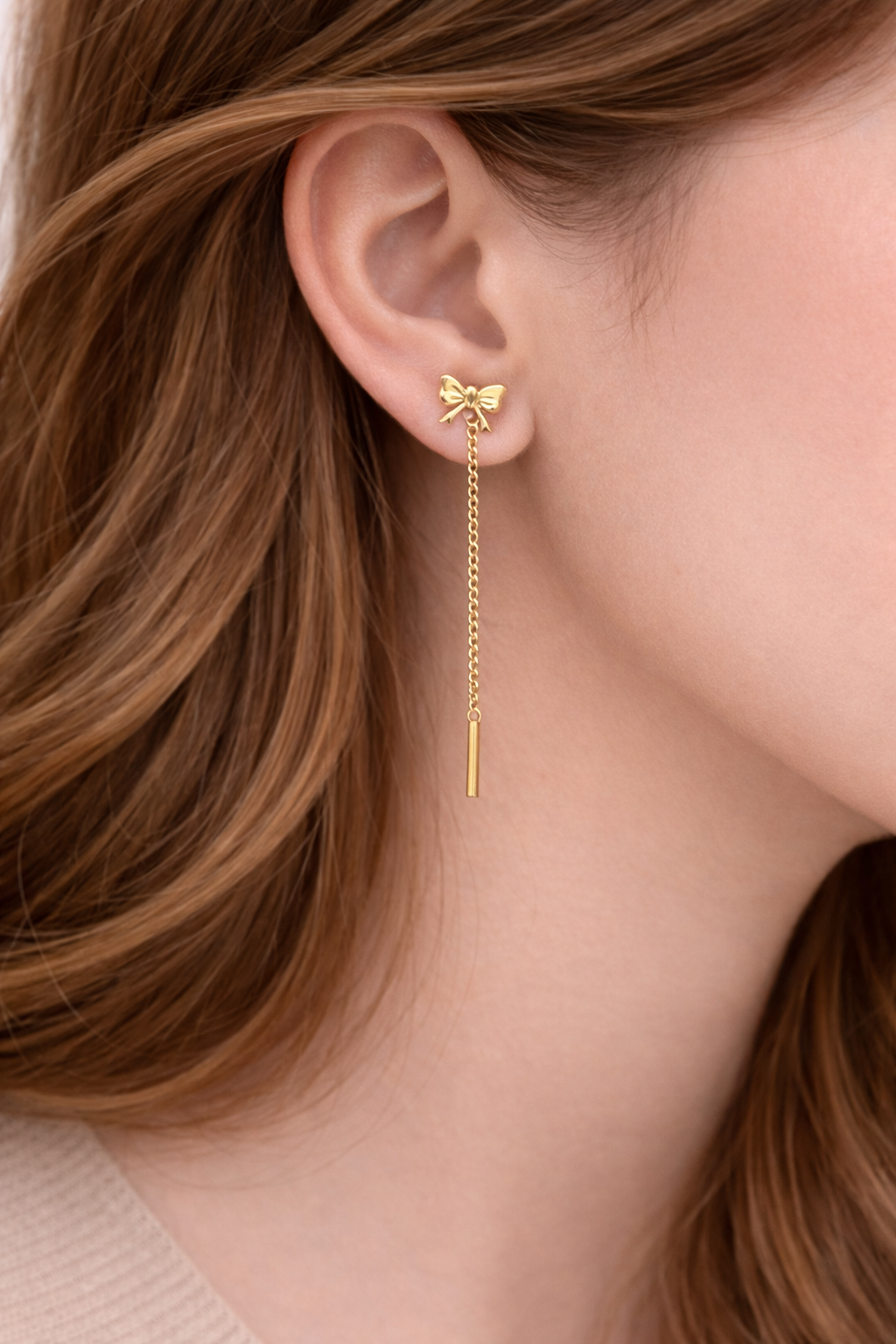 Minimal chain earrings 🎀✨