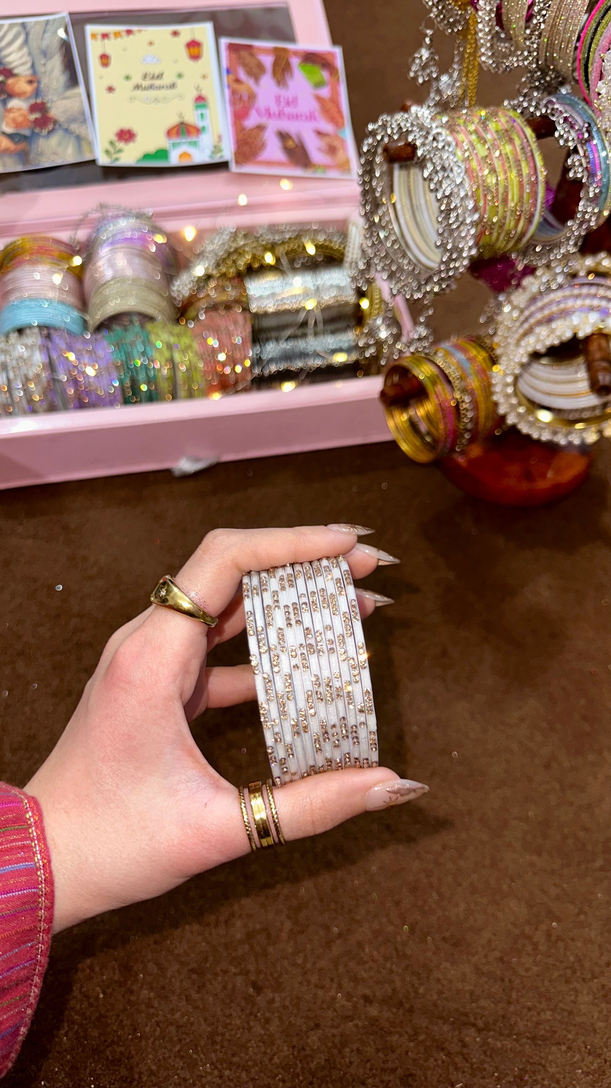 White crystal metal bangles 🤍🌙✨