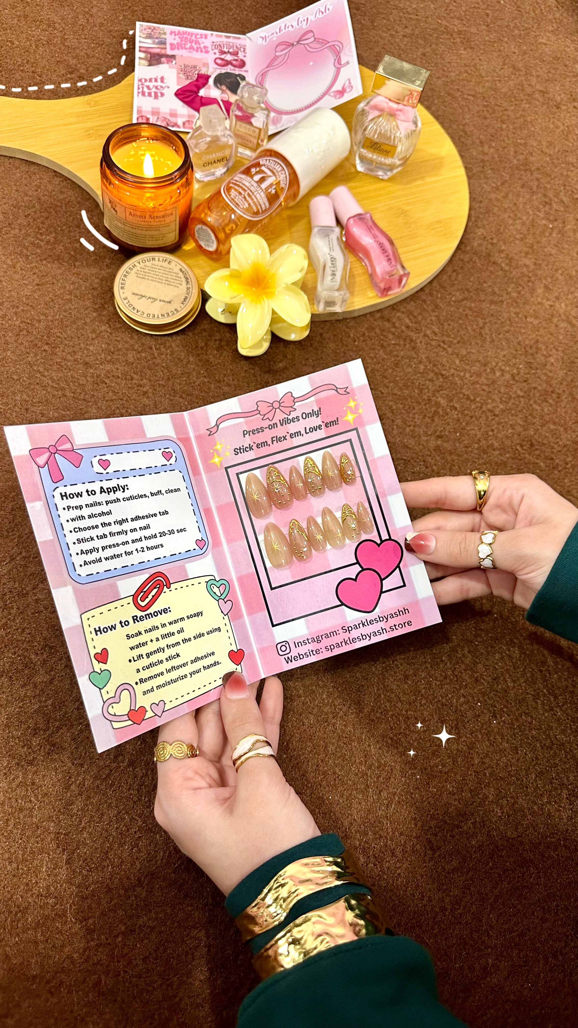 Nude gold nail set 💕