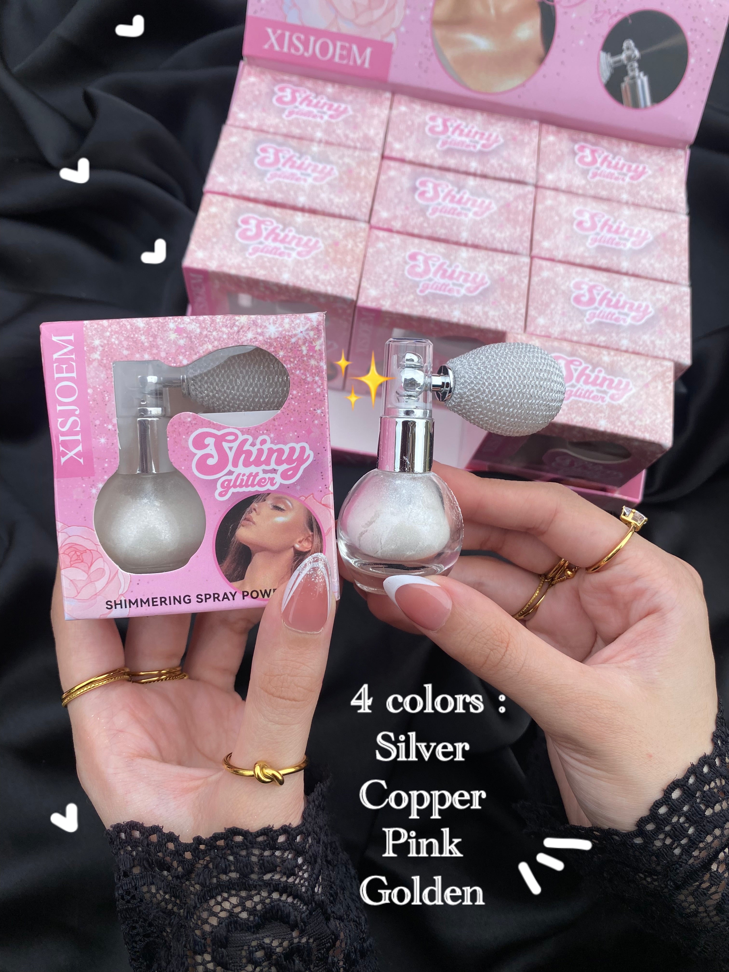 Shimmery glitter spray 🎀