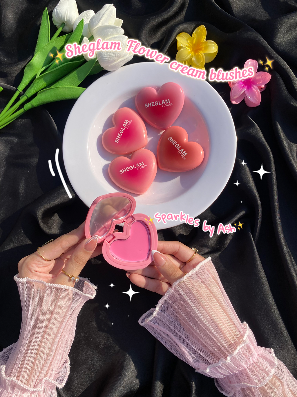Sheglam flower 🌷 creamy heart blushes
