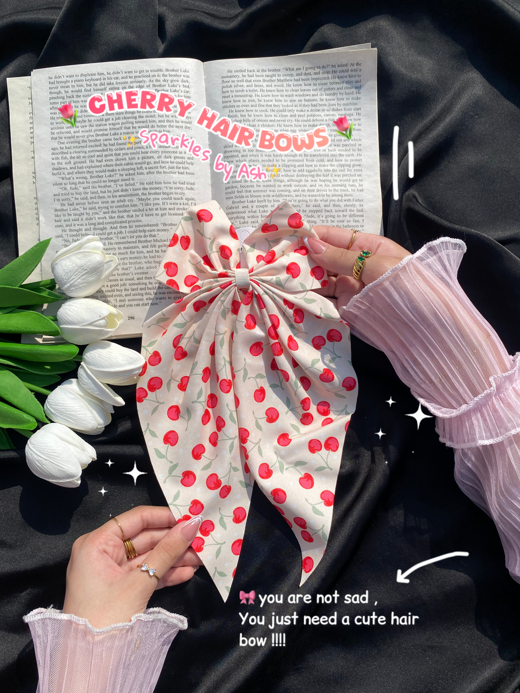 Trendy cherry 🍒 hairbows