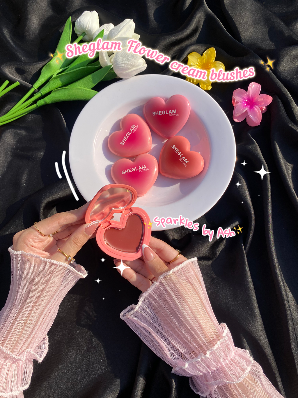 Sheglam flower 🌷 creamy heart blushes