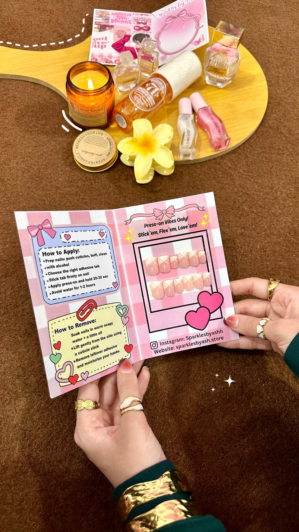 Creamy peach nail set 💕