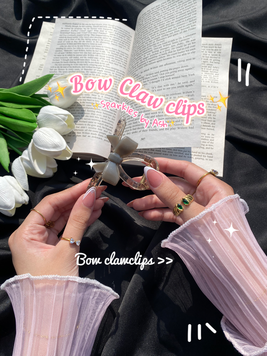 Cute trendy bow clawclips🎀